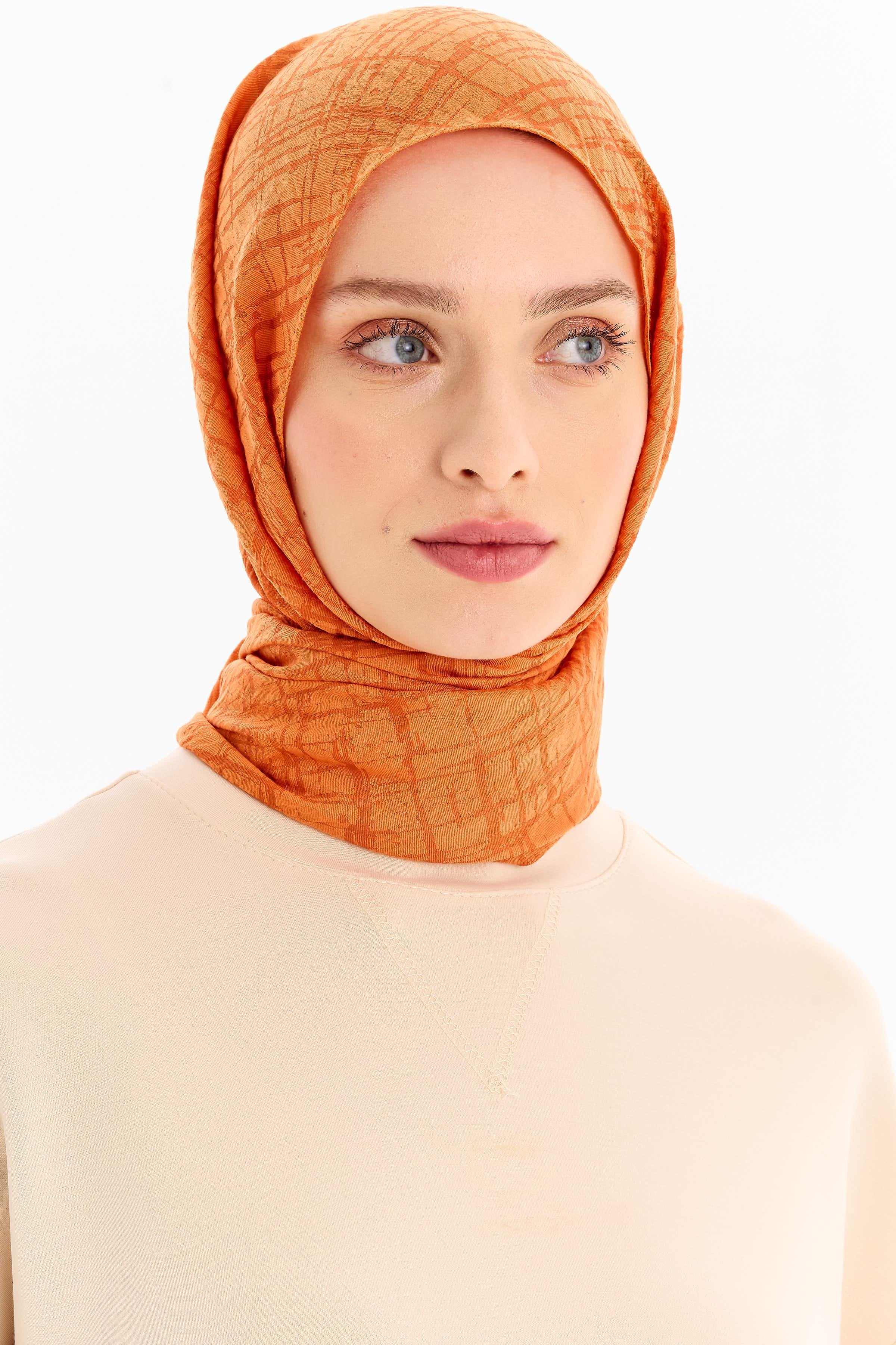 Çizik Desen Viskon Şal - Taba TUGBA