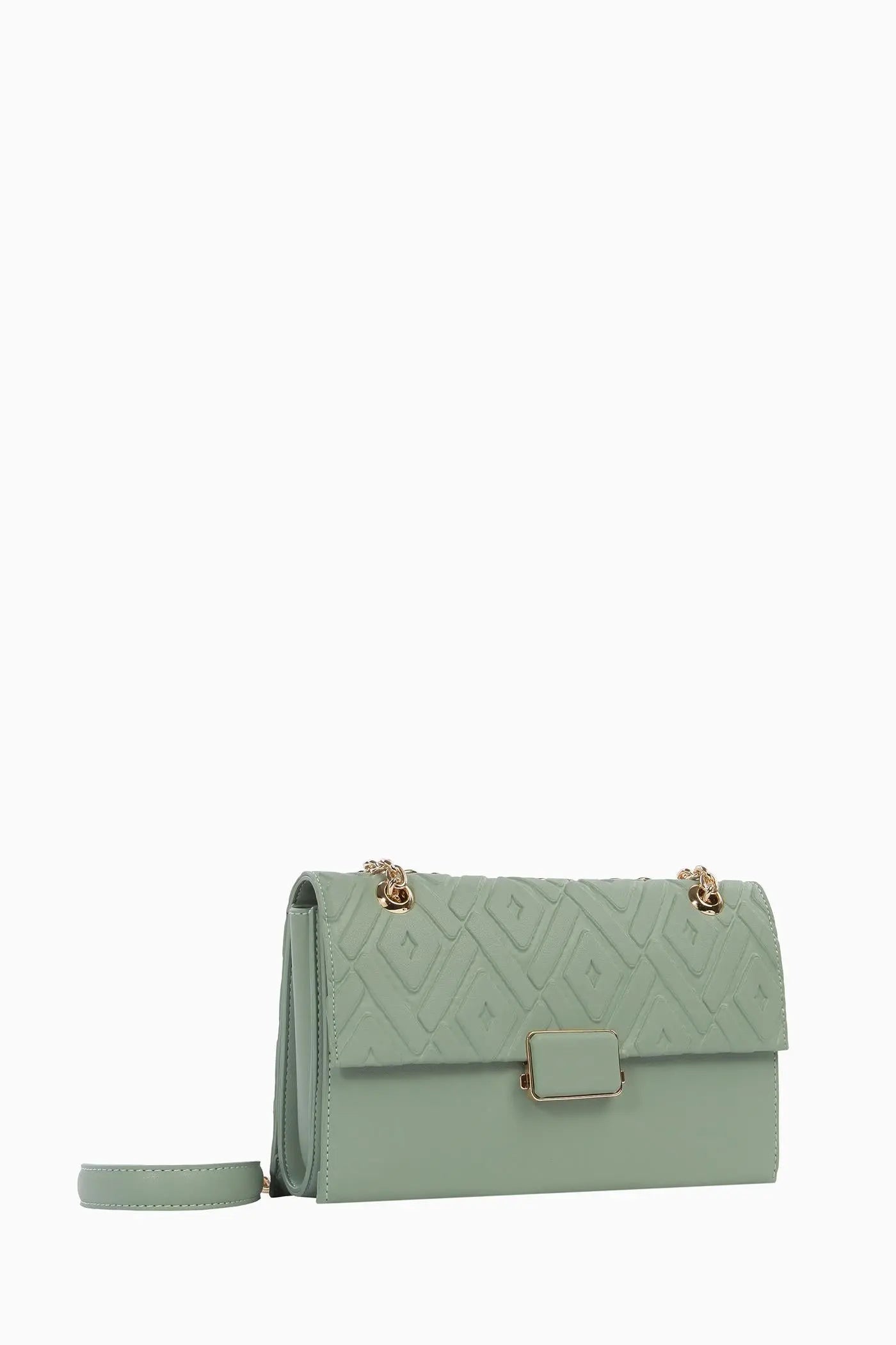 Kabartma Detaylı Flap Çanta - Mint TUGBA