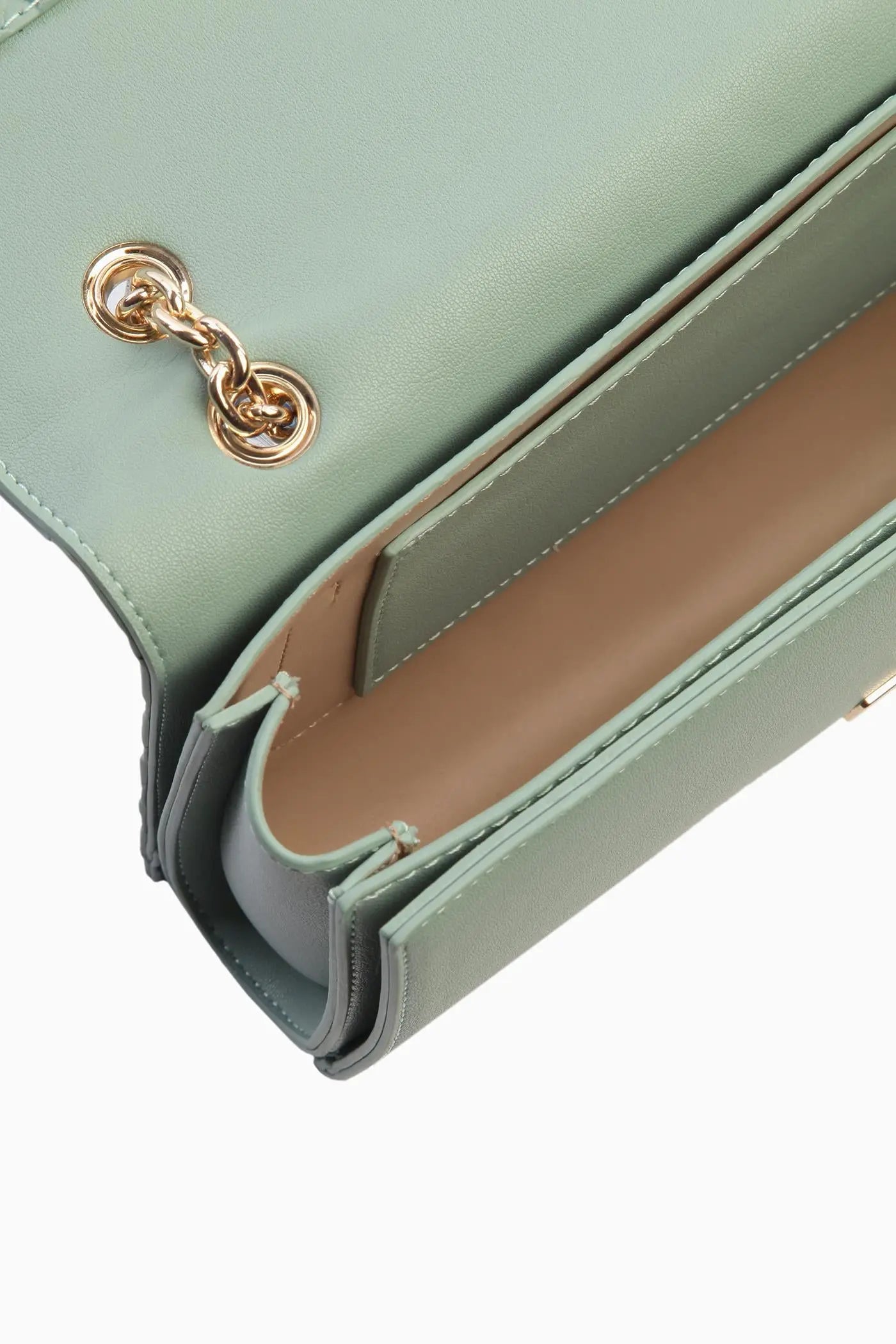 Kabartma Detaylı Flap Çanta - Mint TUGBA