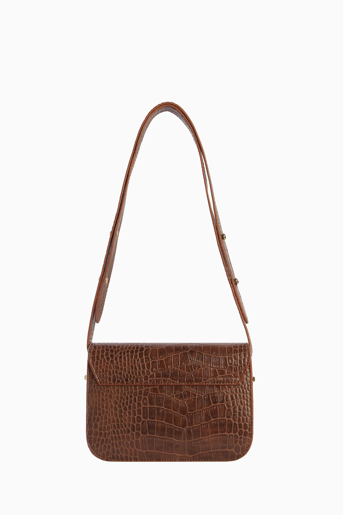 Çapraz Askılı Flap Çanta - Kahve TUGBA