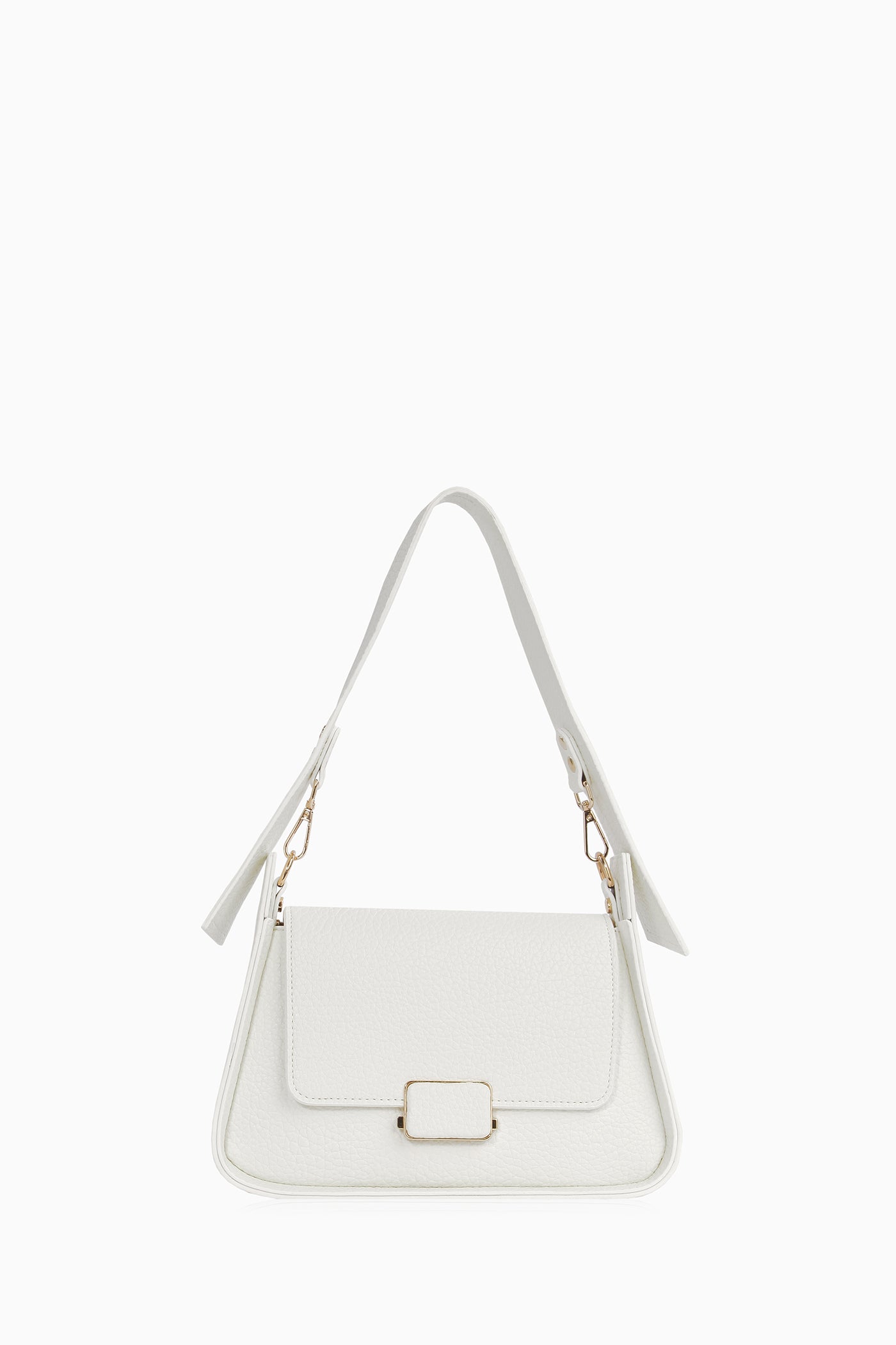 Kapağı Desenli Çanta - Beyaz TUGBA