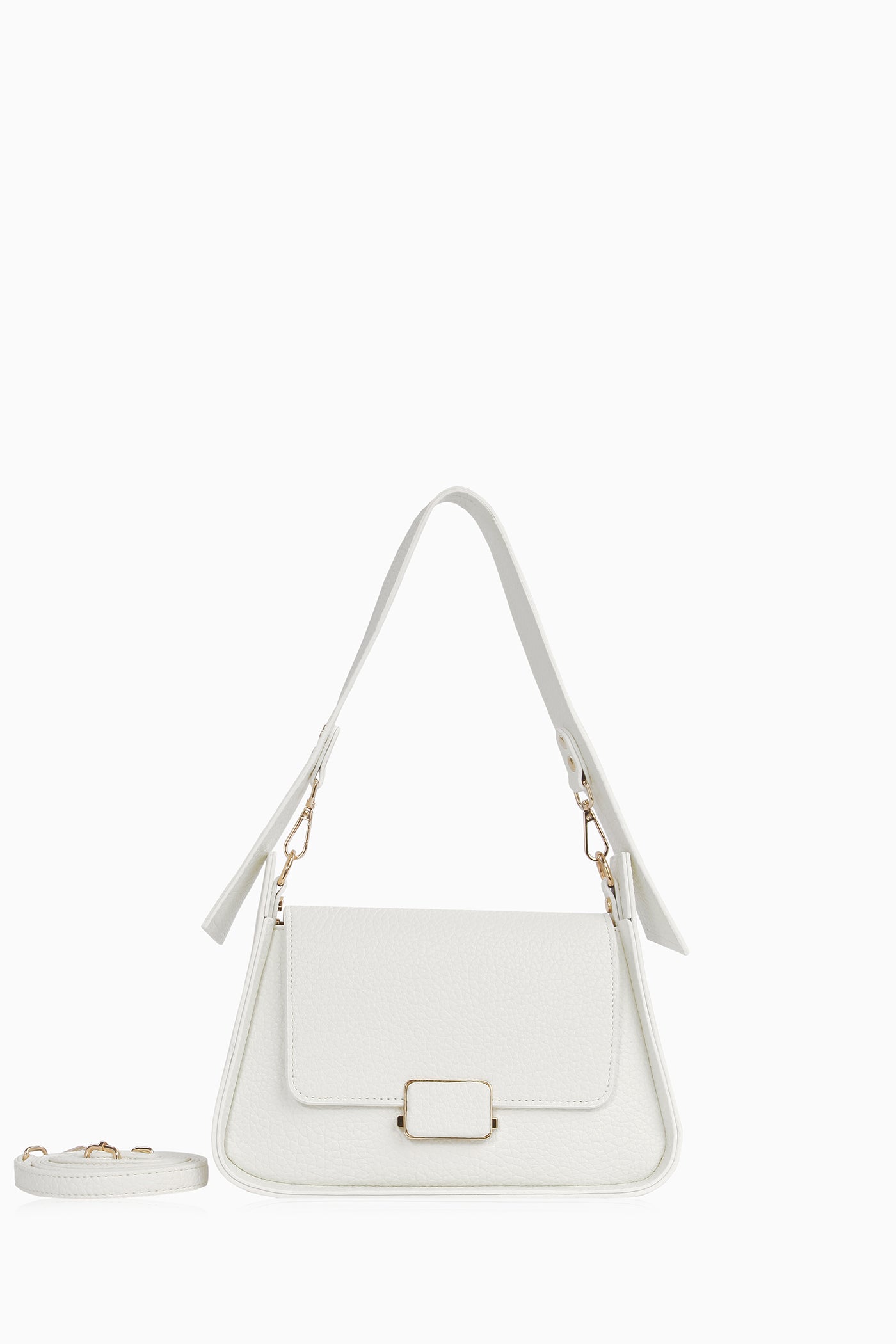 Kapağı Desenli Çanta - Beyaz TUGBA