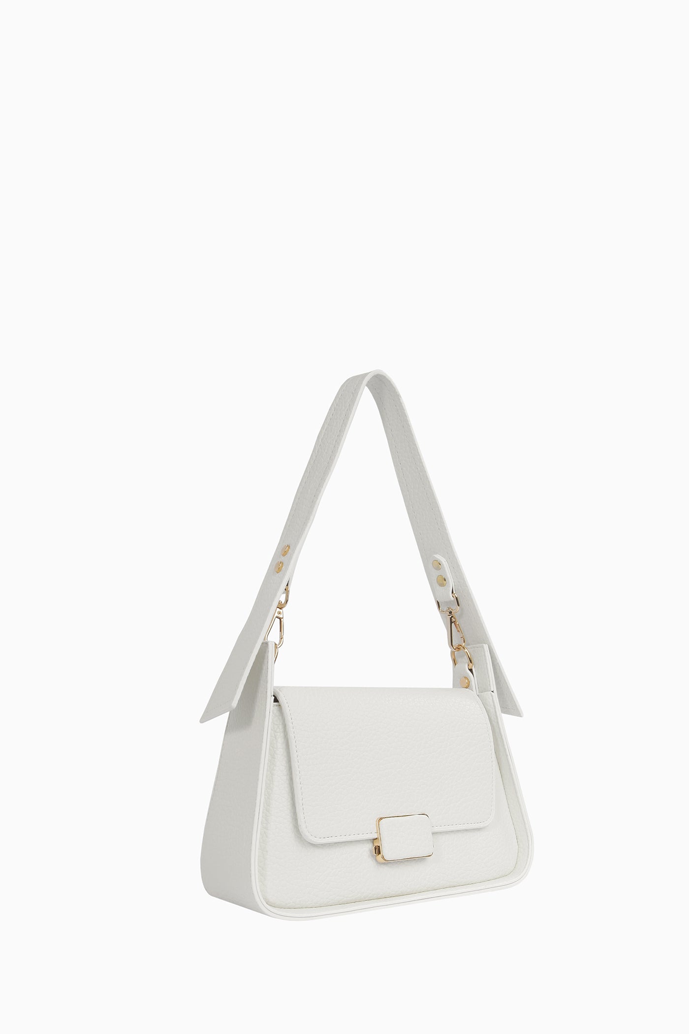 Kapağı Desenli Çanta - Beyaz TUGBA