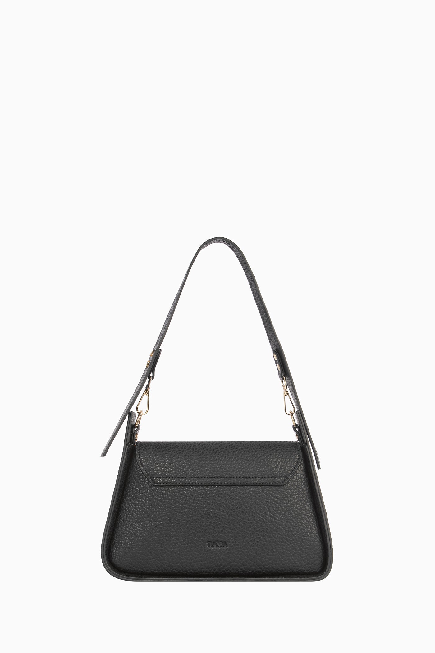 Kapağı Desenli Çanta - Siyah TUGBA