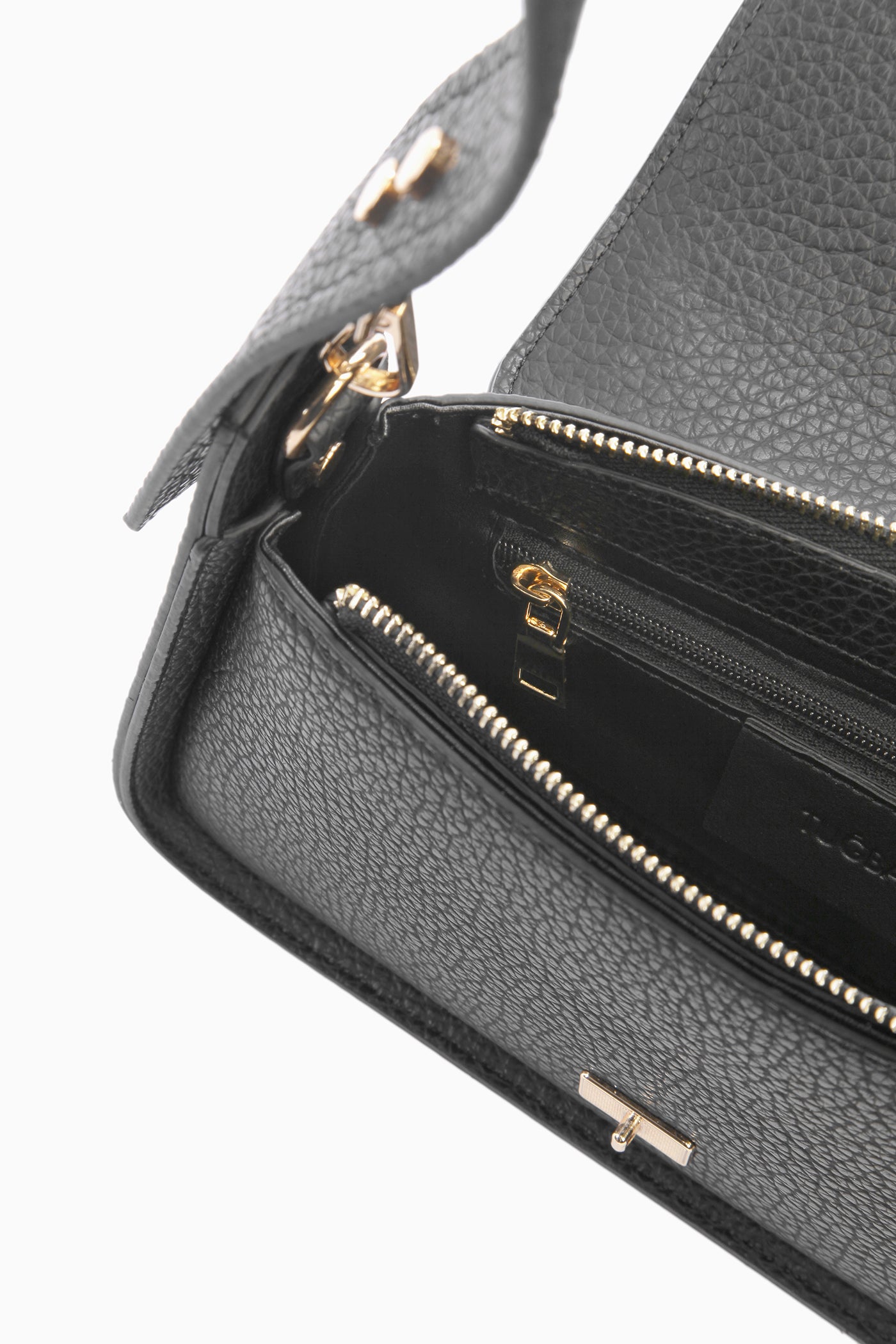 Kapağı Desenli Çanta - Siyah TUGBA