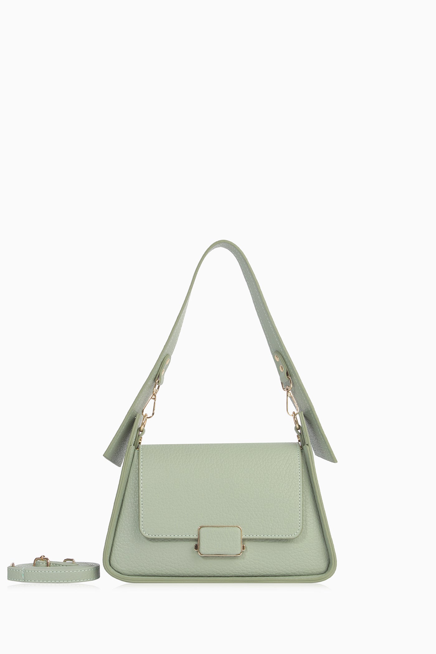 Kapağı Desenli Çanta - Su Yeşili TUGBA