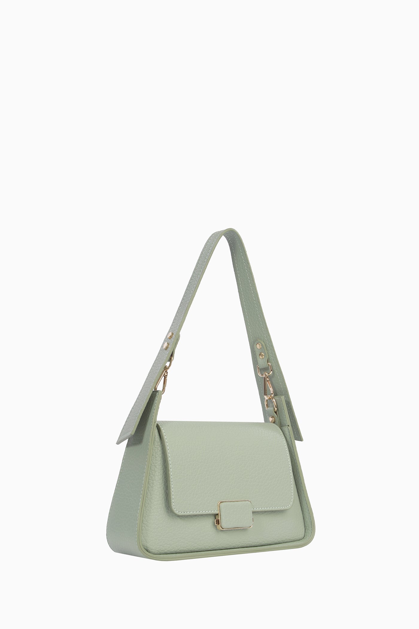 Kapağı Desenli Çanta - Su Yeşili TUGBA