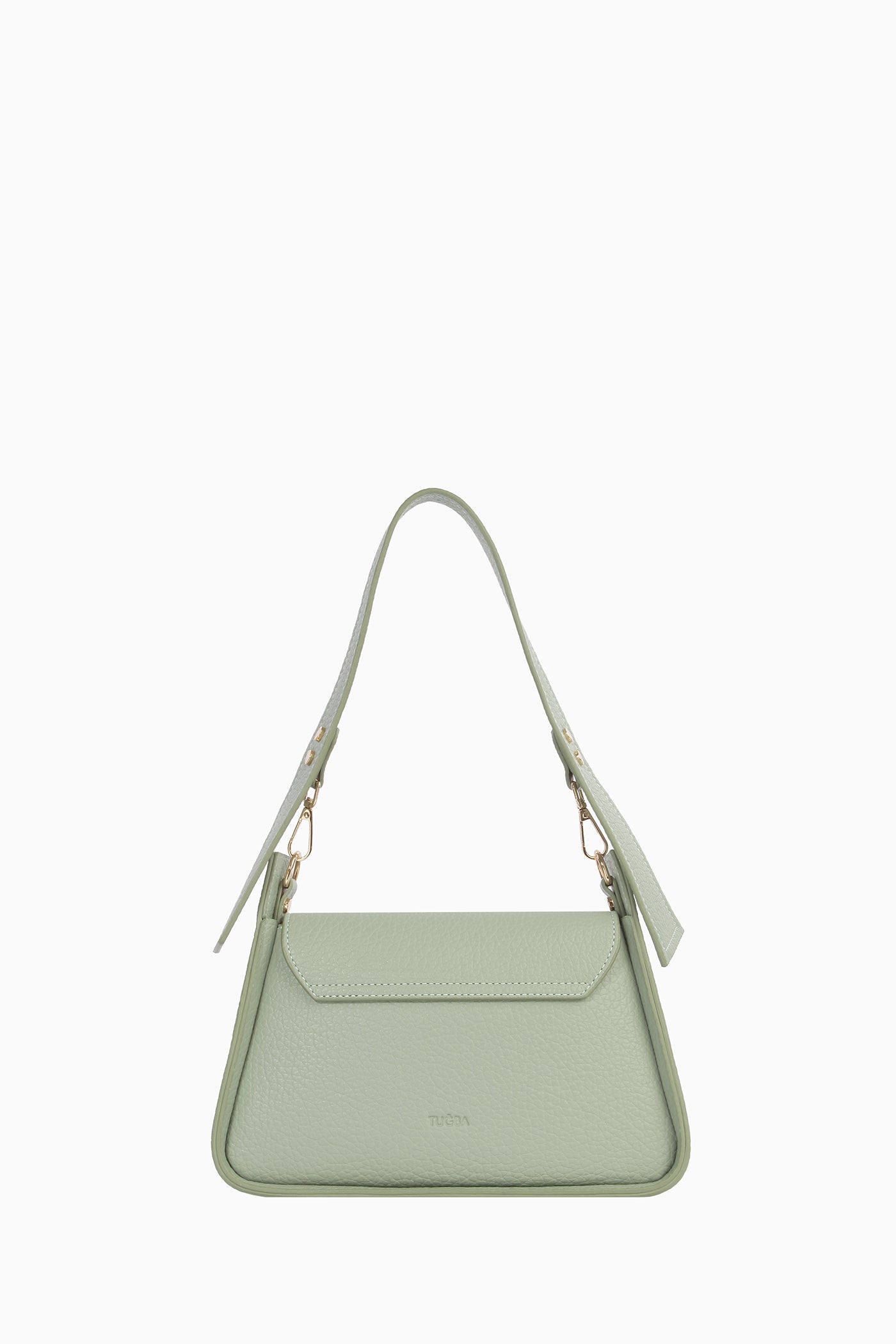 Kapağı Desenli Çanta - Su Yeşili TUGBA