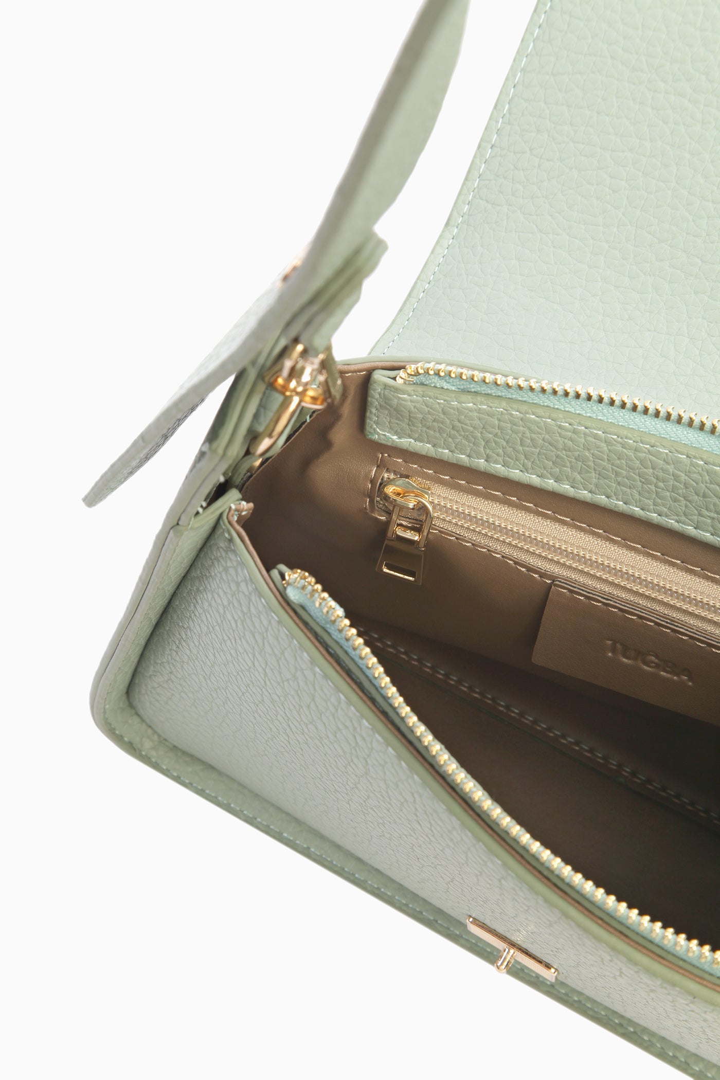 Kapağı Desenli Çanta - Su Yeşili TUGBA