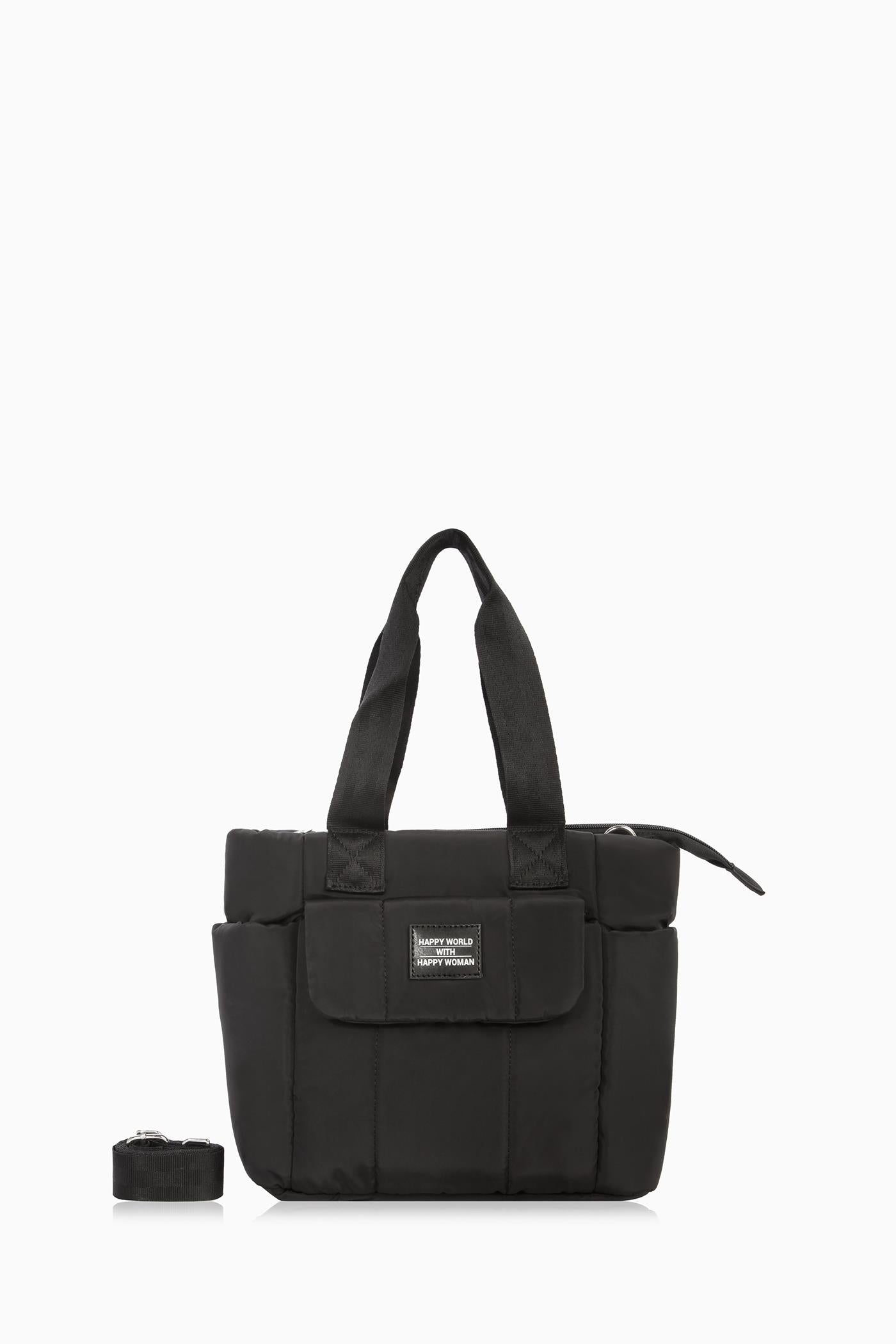 Kapitone Tote Çanta - Siyah TUGBA