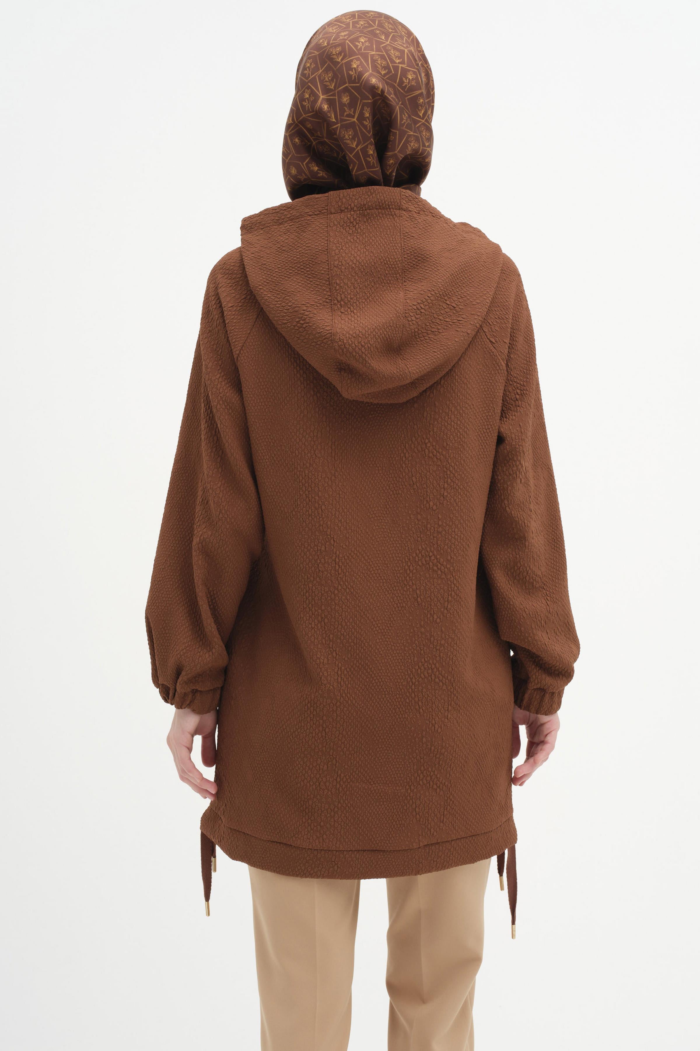 Kapüşonlu Sweat - Kahve TUGBA