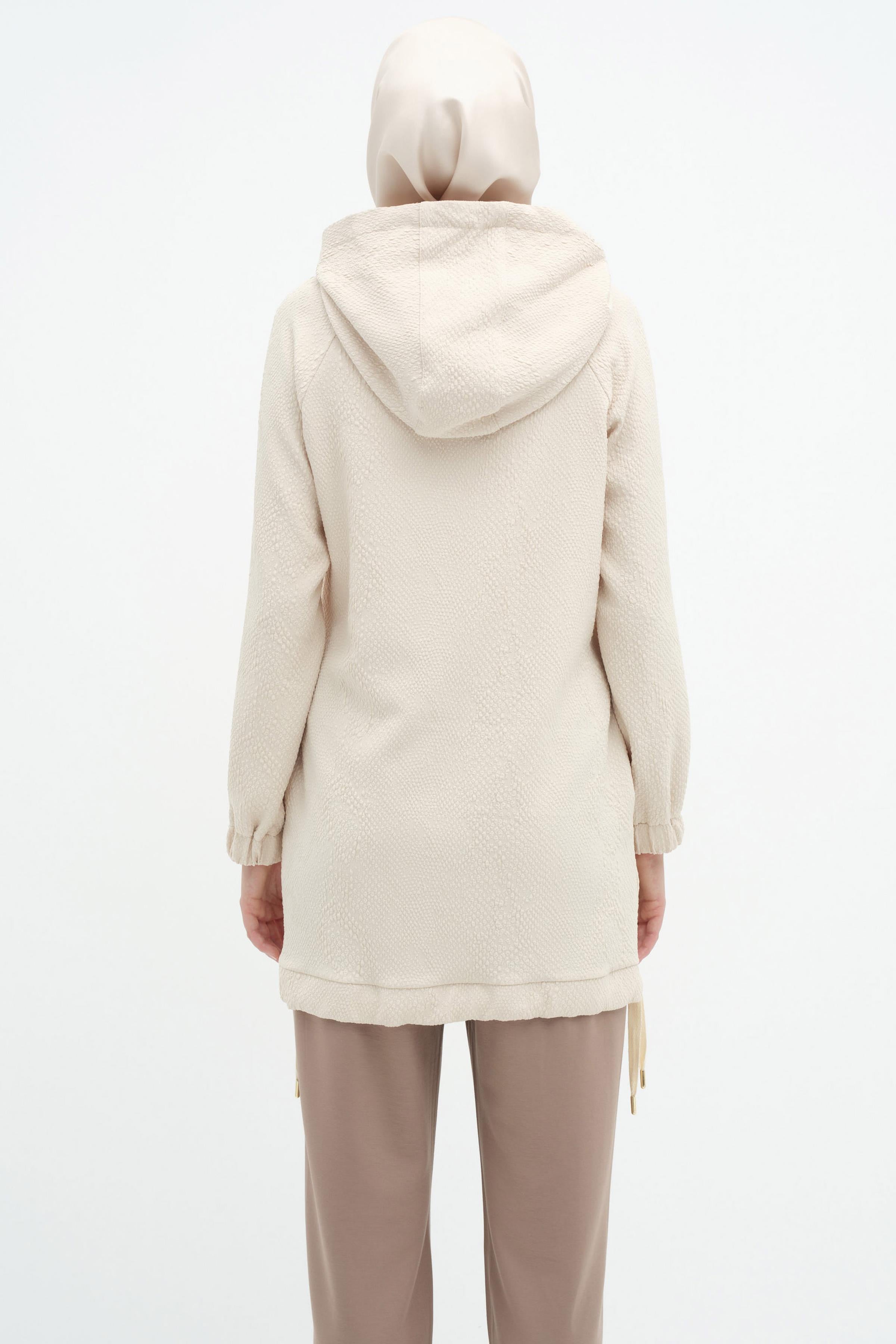 Kapüşonlu Sweat - Krem TUGBA