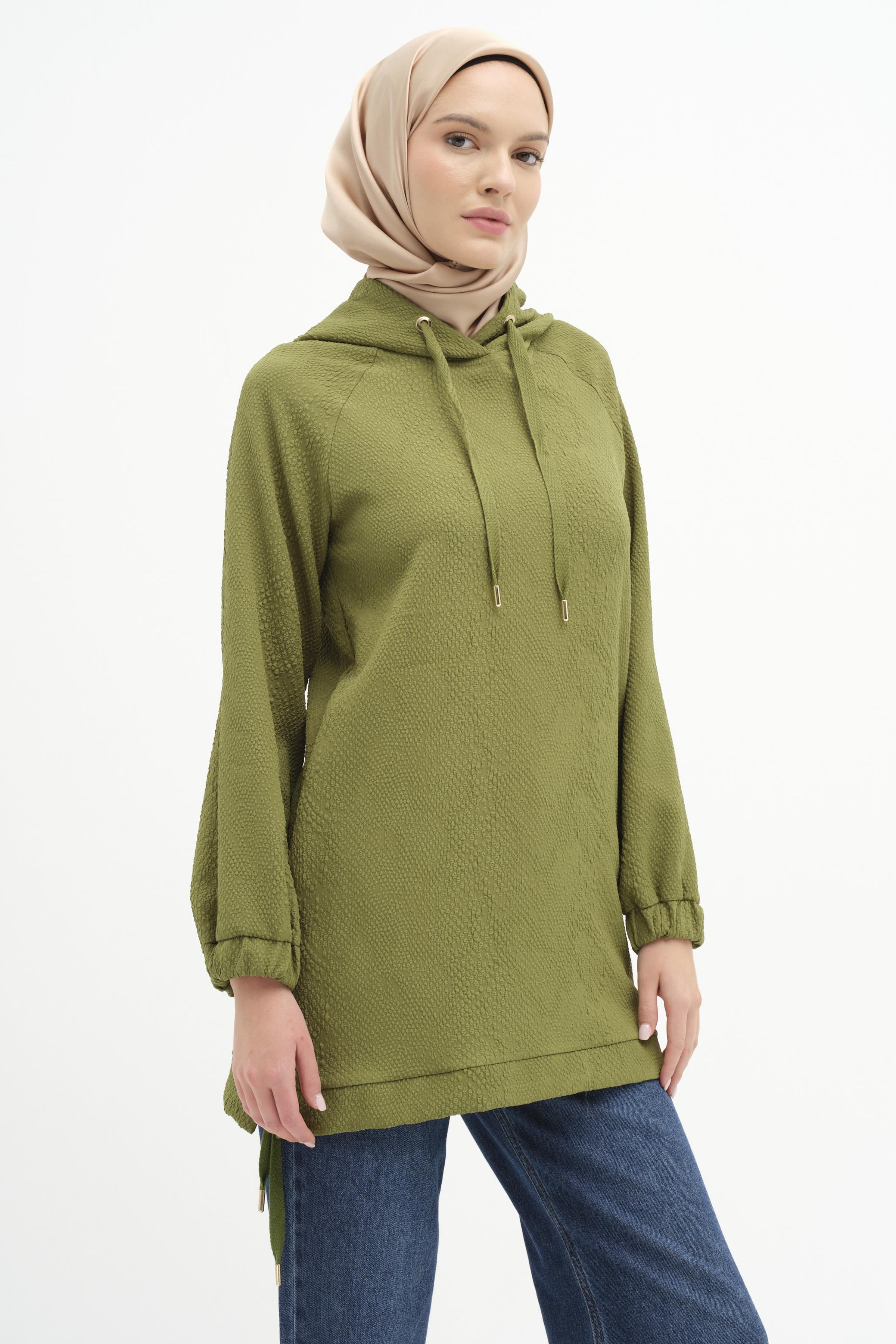 Kapüşonlu Sweat - Olive TUGBA