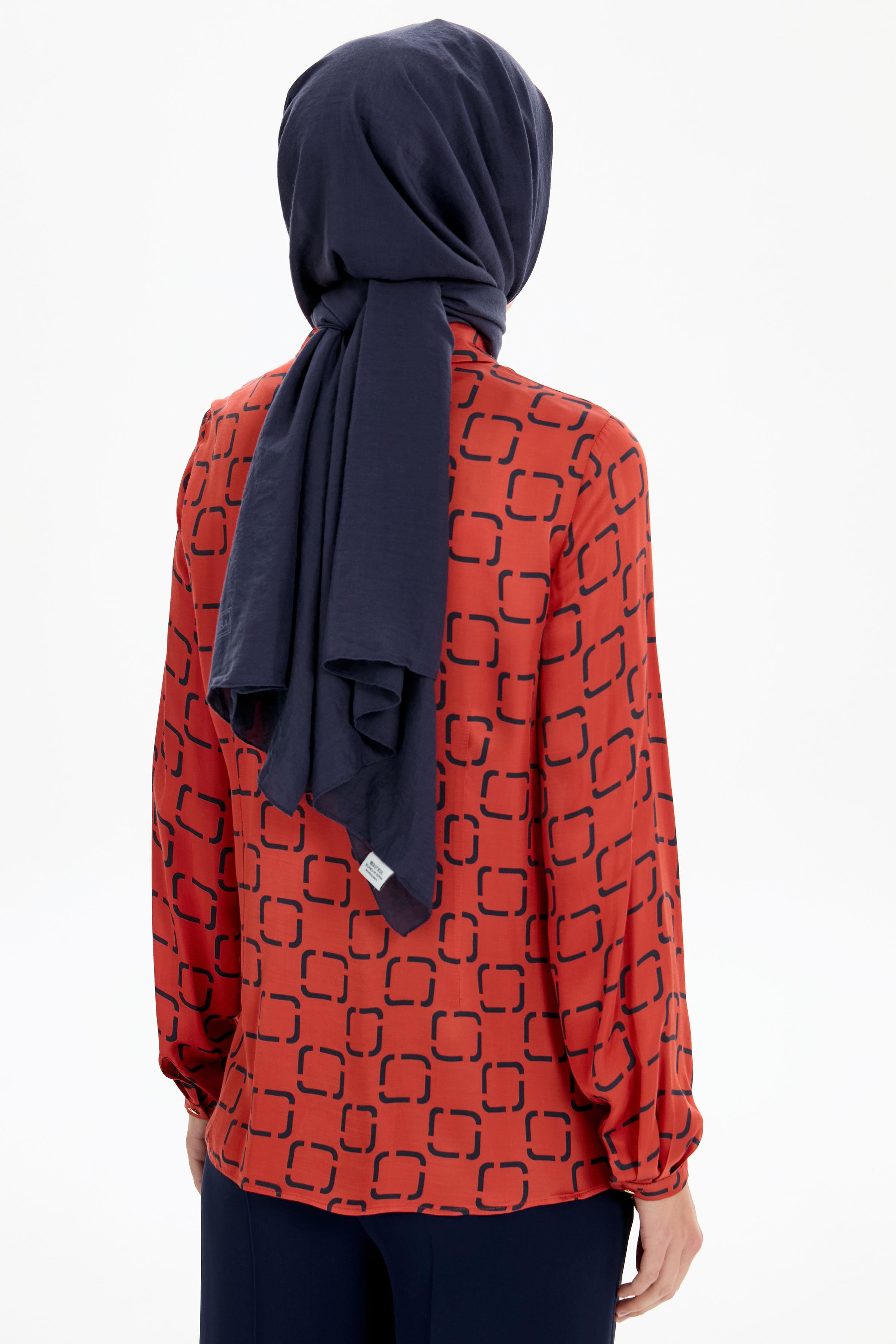 Kare Desenli Bebe Yakalı Gömlek - Mercan TUGBA