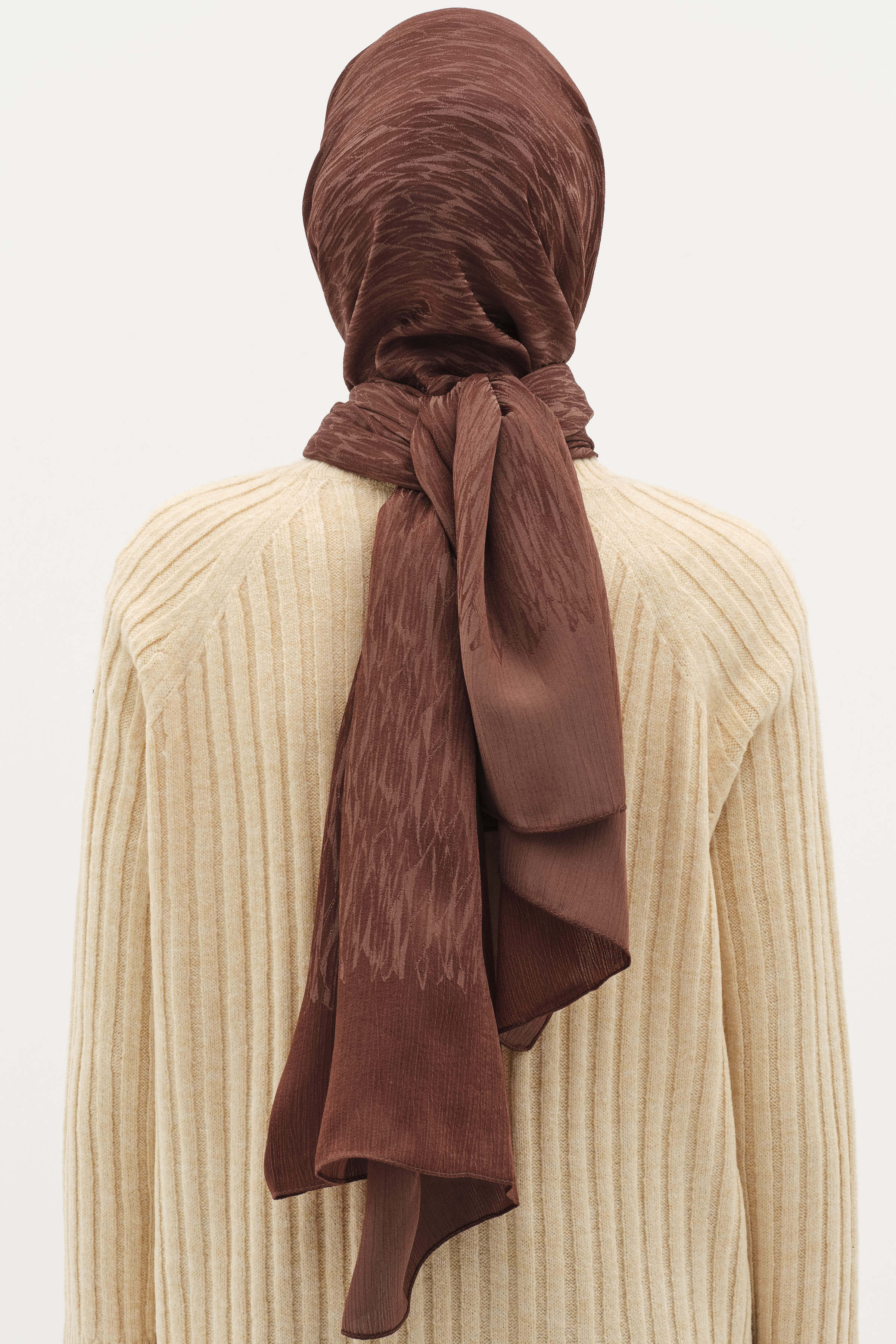 Karışık Desenli Floş Şal - Bakır TUGBA