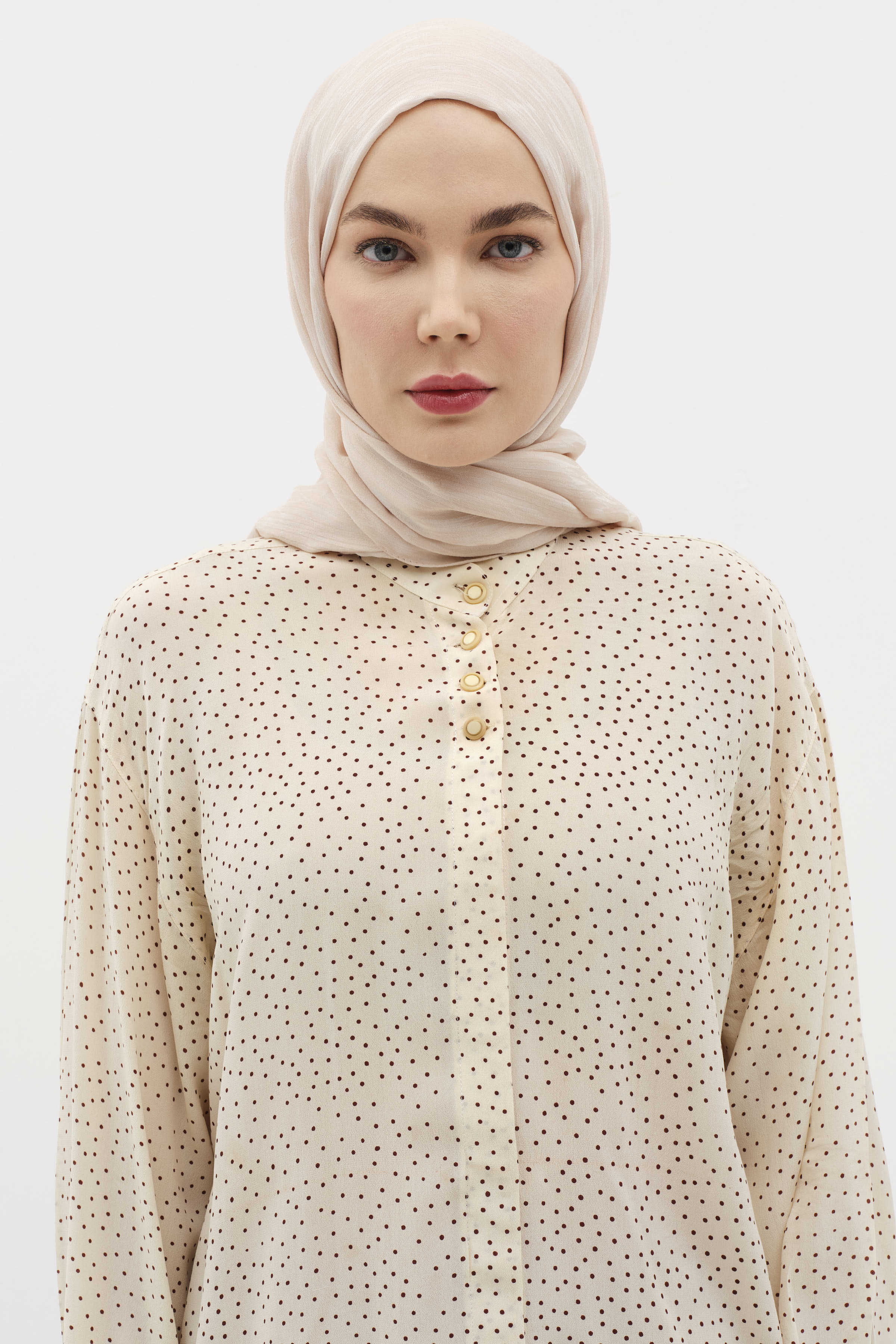 Karışık Desenli Floş Şal - Taş TUGBA