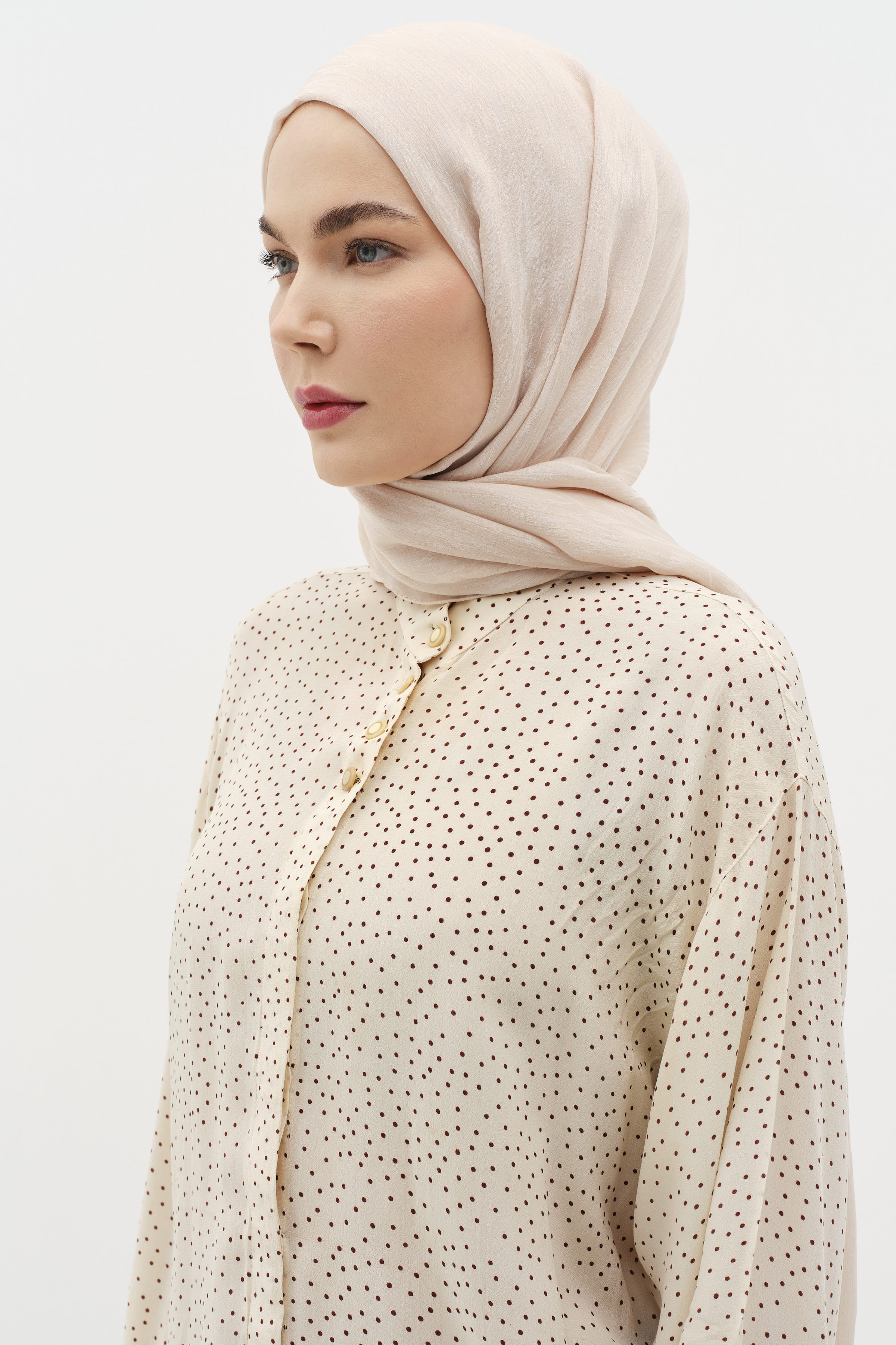 Karışık Desenli Floş Şal - Taş TUGBA