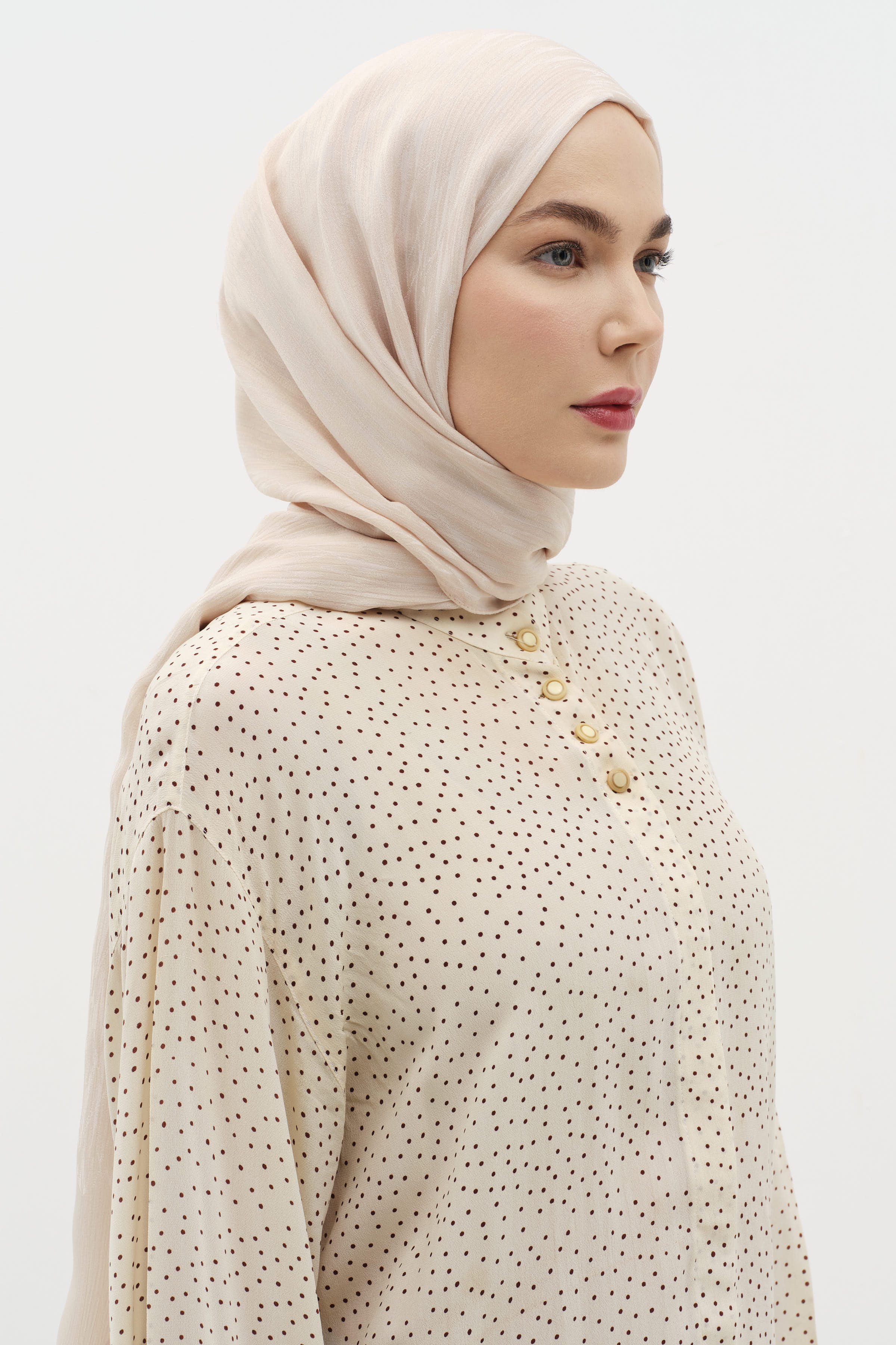 Karışık Desenli Floş Şal - Taş TUGBA