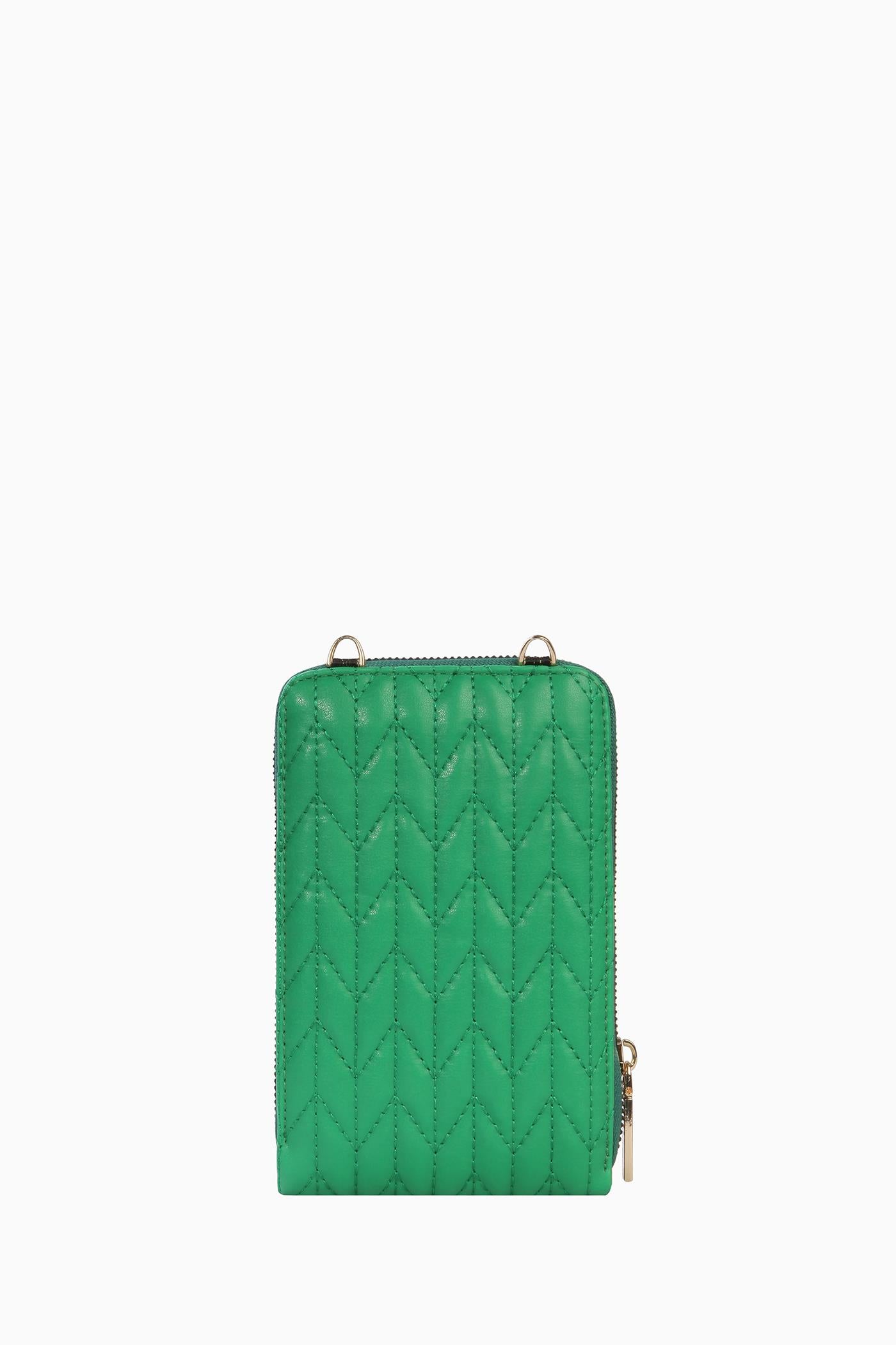 Kartlıklı Telefon Çantası - Benetton Yeşili TUGBA