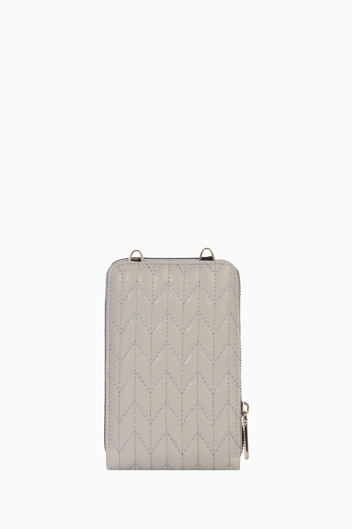 Kartlıklı Telefon Çantası - Gri TUGBA