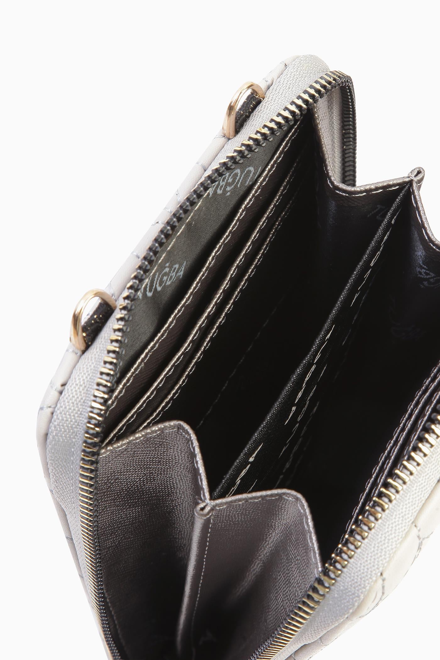 Kartlıklı Telefon Çantası - Gri TUGBA