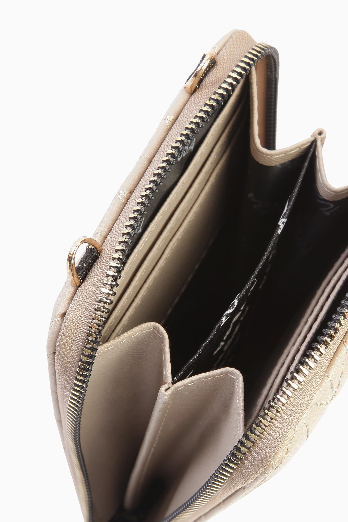 Kartlıklı Telefon Çantası - Kum TUGBA