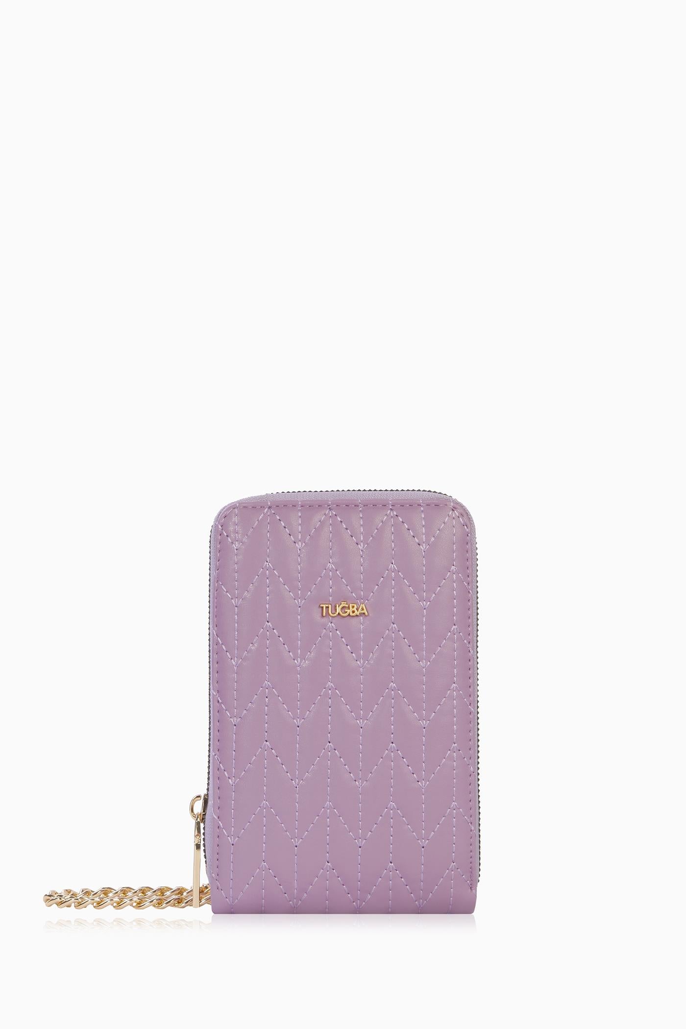 Kartlıklı Telefon Çantası - Lila TUGBA