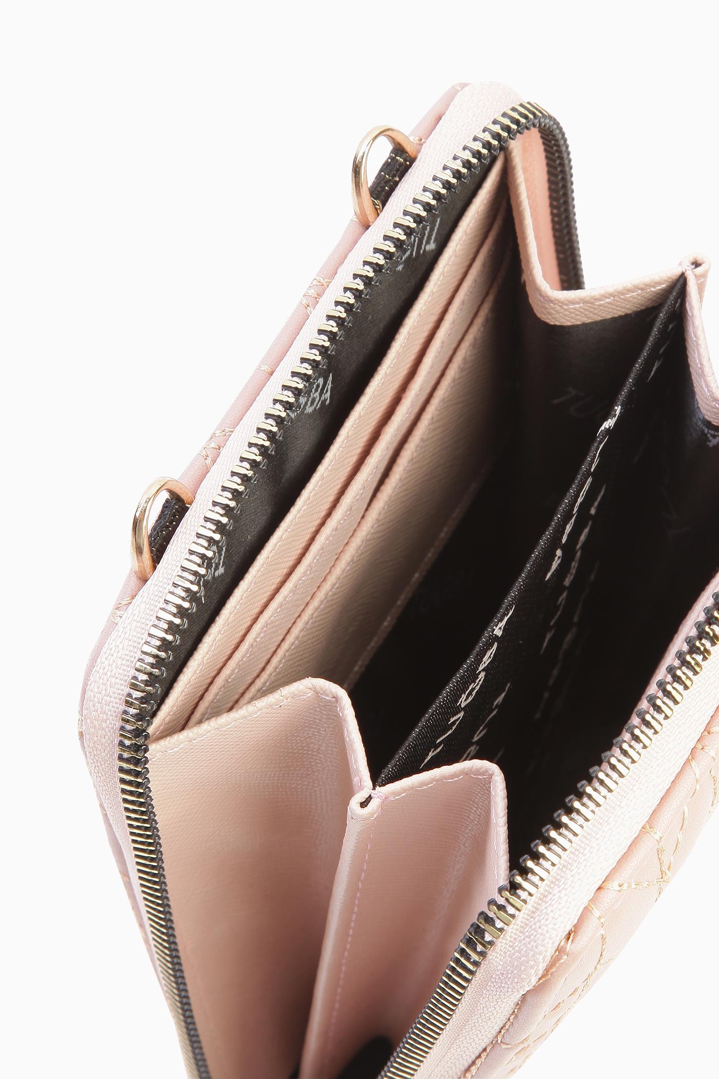 Kartlıklı Telefon Çantası - Pudra TUGBA