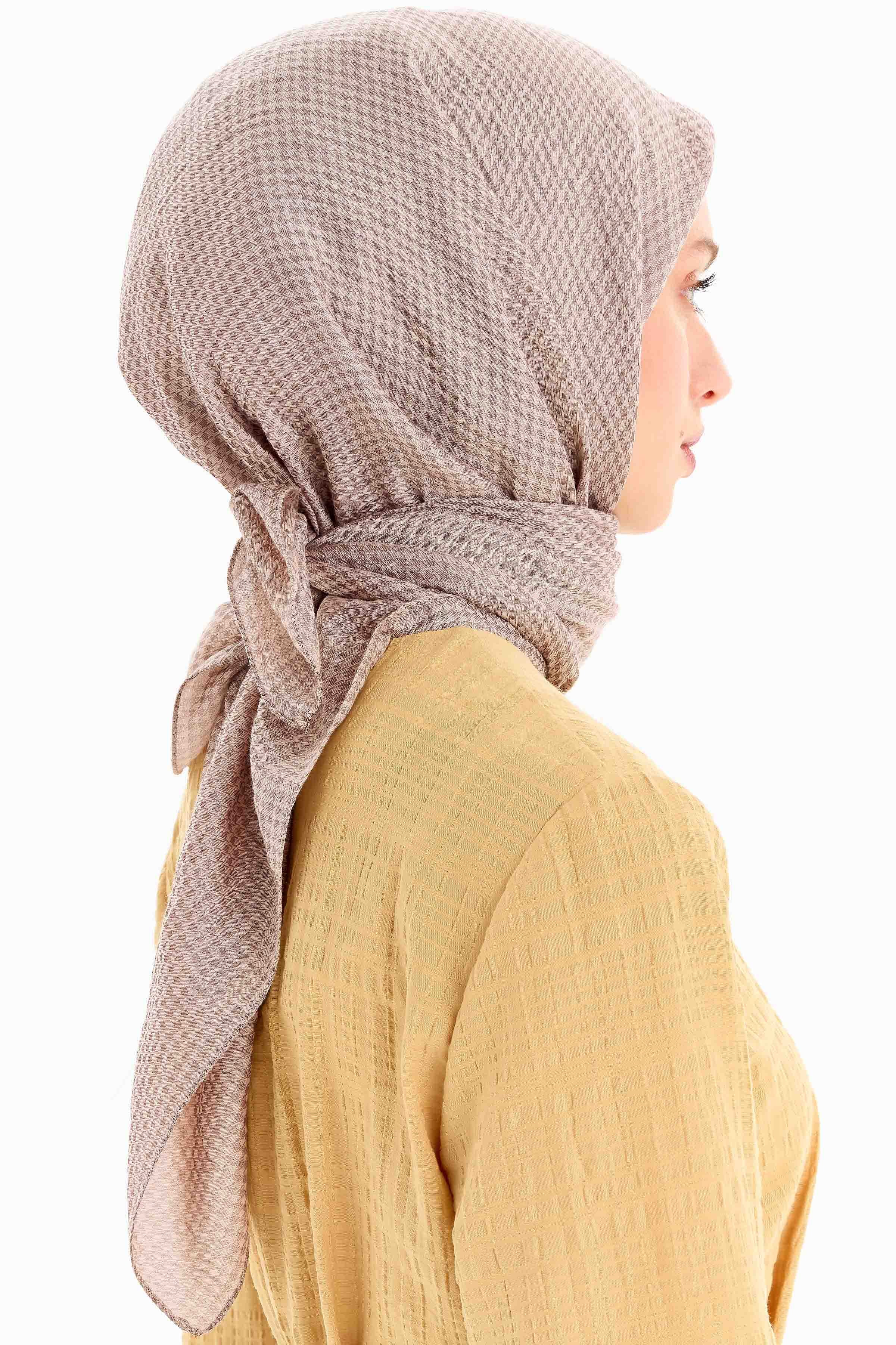 Kazayağı Desen Viskon Eşarp - Bej TUGBA