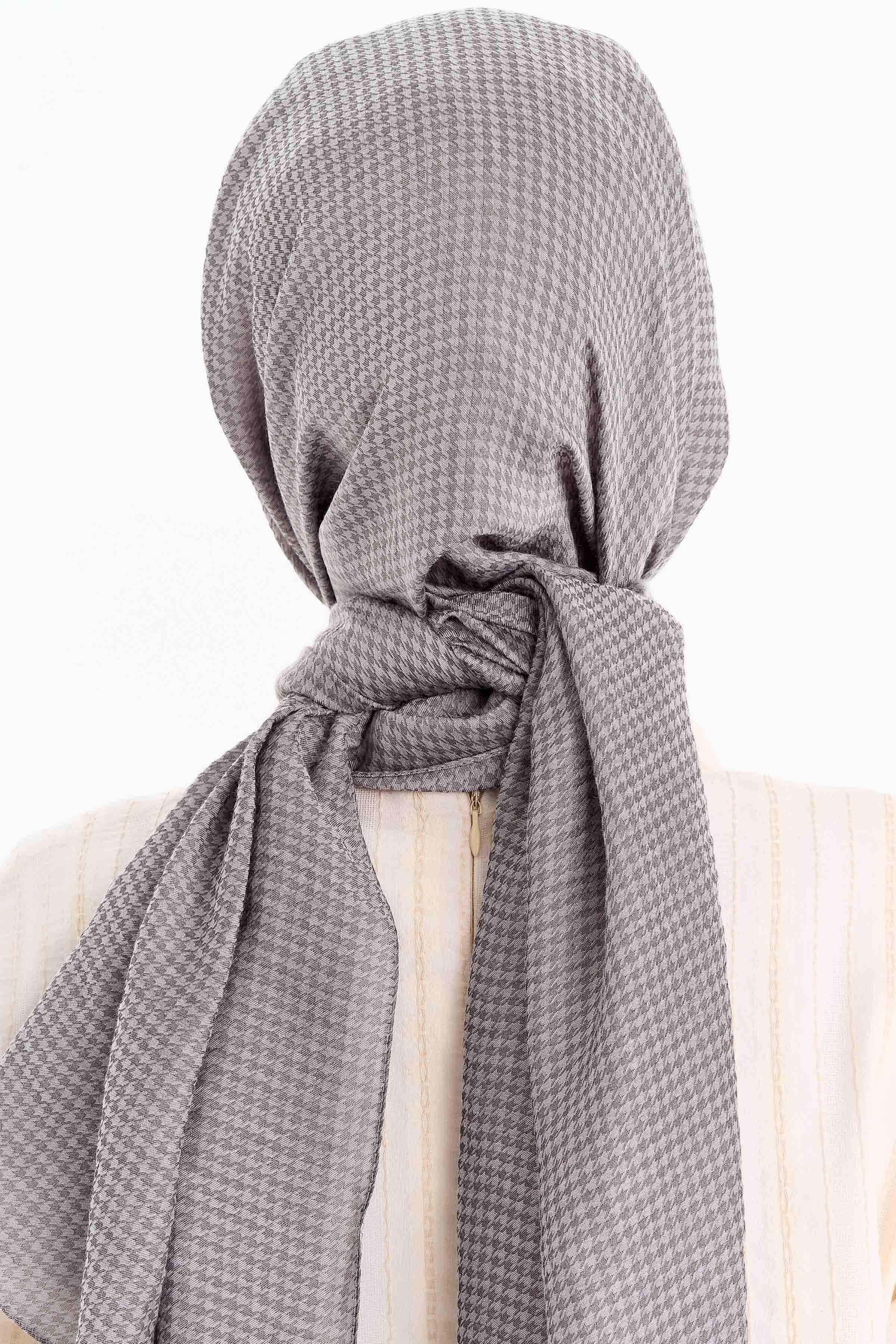 Kazayağı Desen Viskon Şal - Gri TUGBA