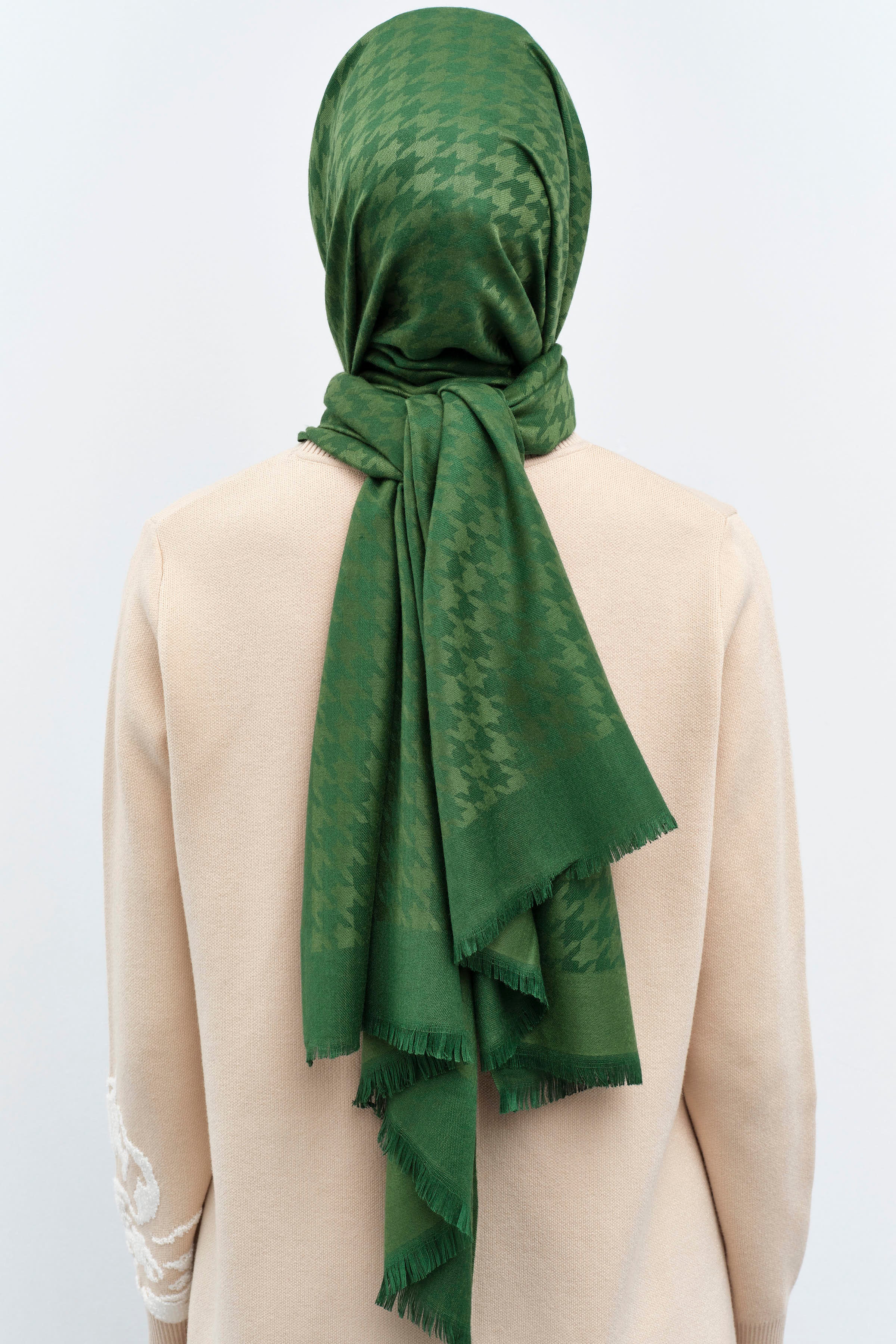 Kazayağı Desen Viskon Şal - Haki TUGBA