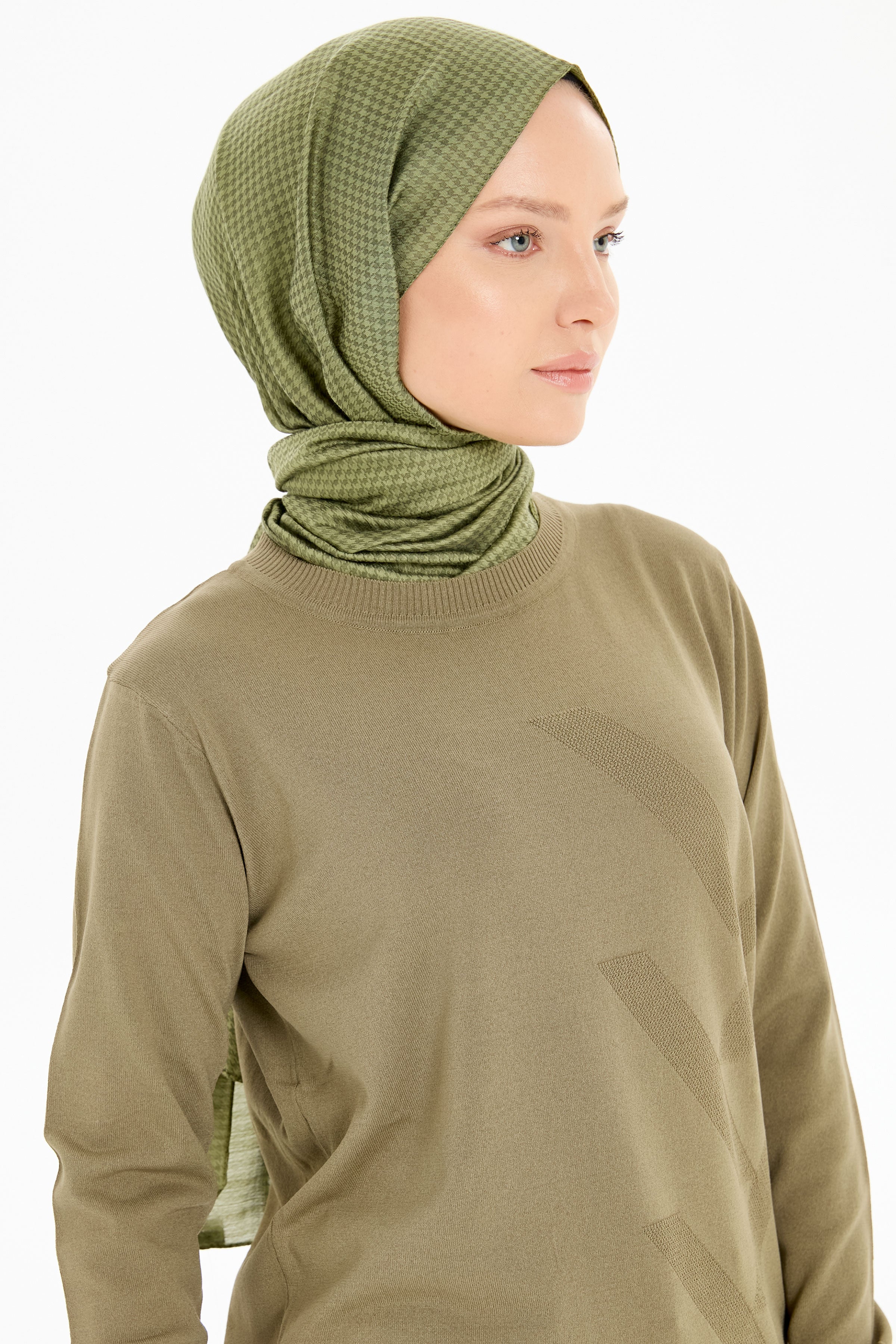 Kazayağı Desen Viskon Şal - Yeşil TUGBA