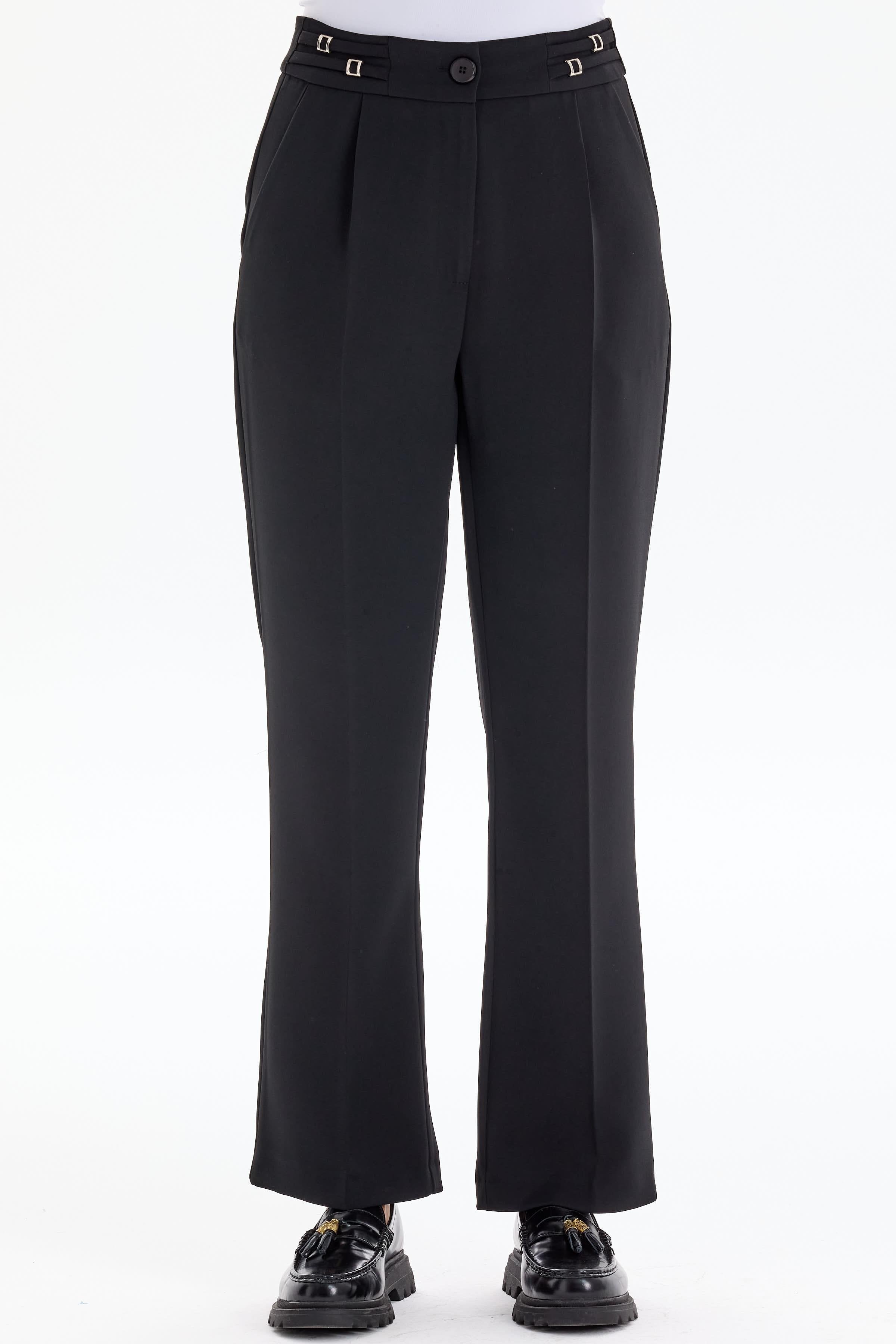 Kemer Detaylı Pantolon - Siyah TUGBA