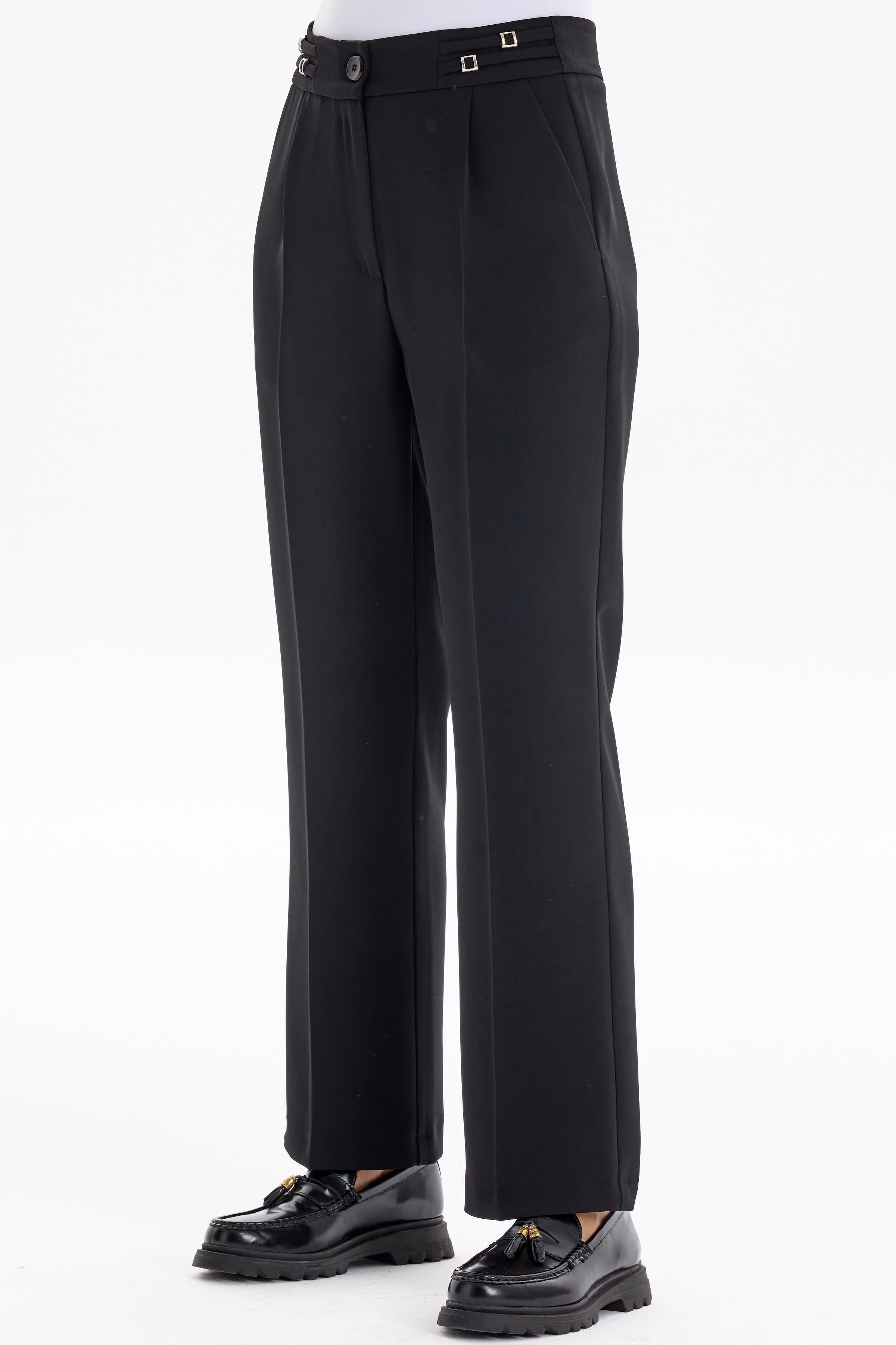 Kemer Detaylı Pantolon - Siyah TUGBA