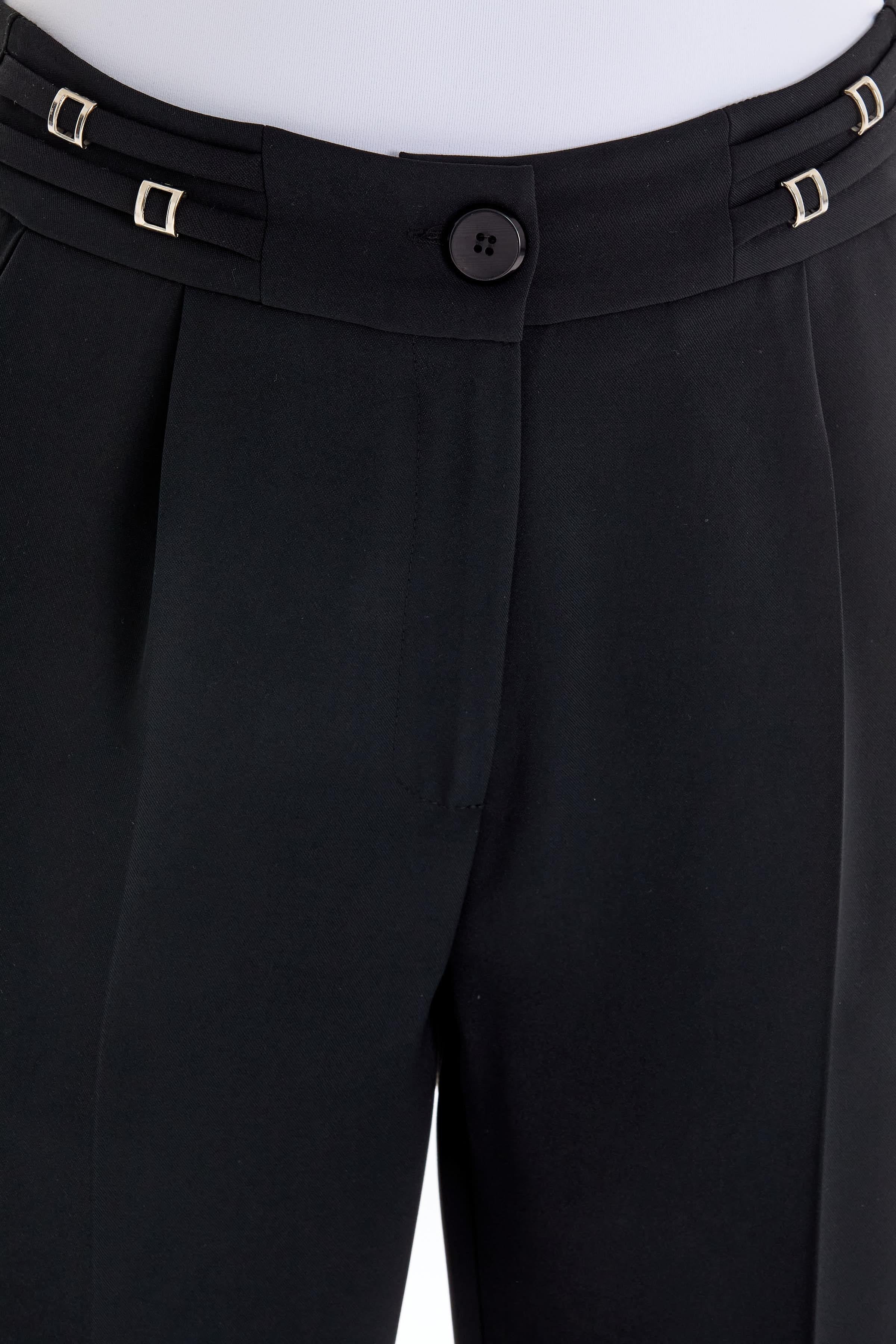 Kemer Detaylı Pantolon - Siyah TUGBA