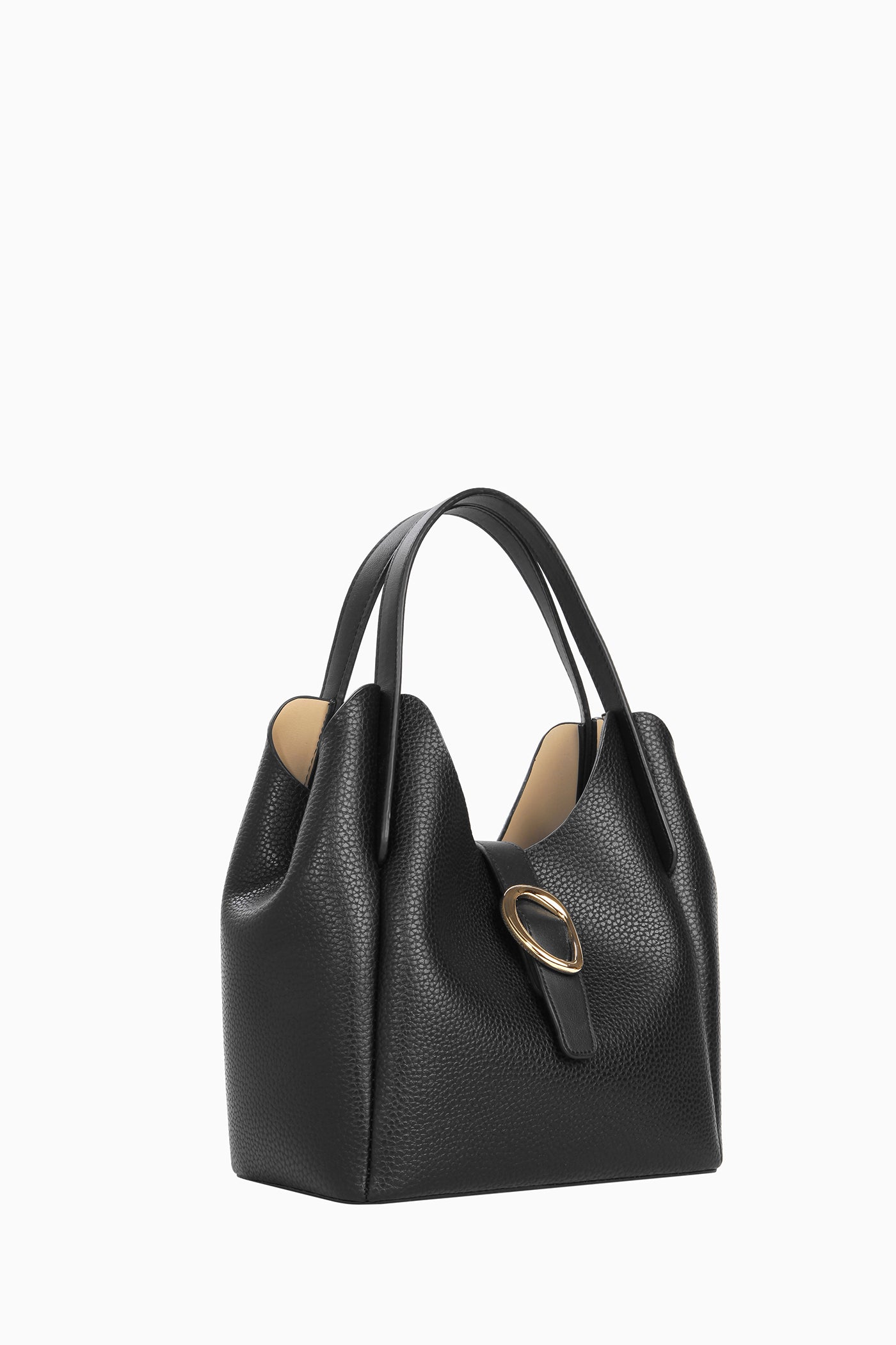 Kemer Tokalı Kol Çantası - Siyah TUGBA