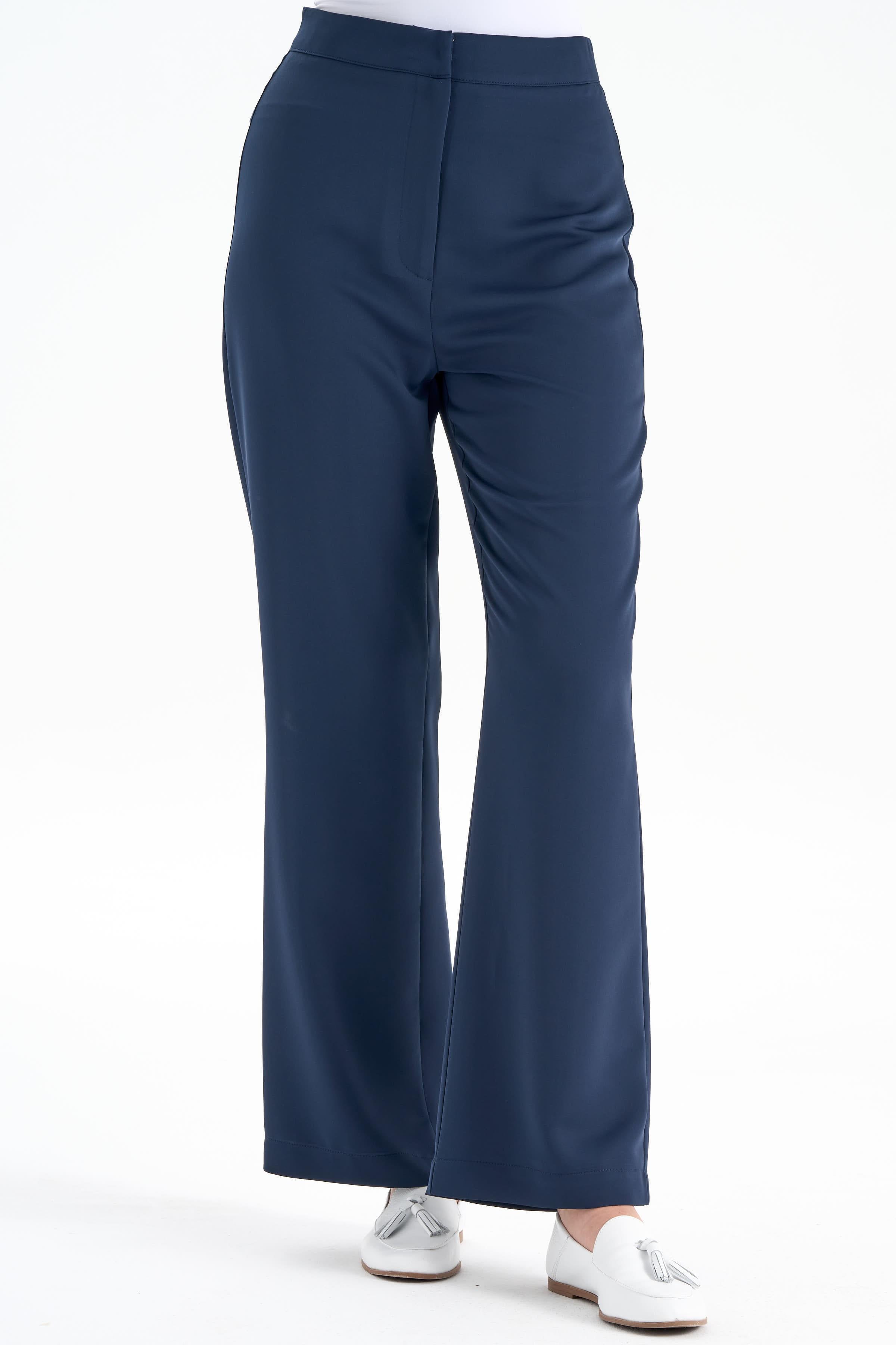 Kemerli Ceket Pantolon Takım - Lacivert TUGBA