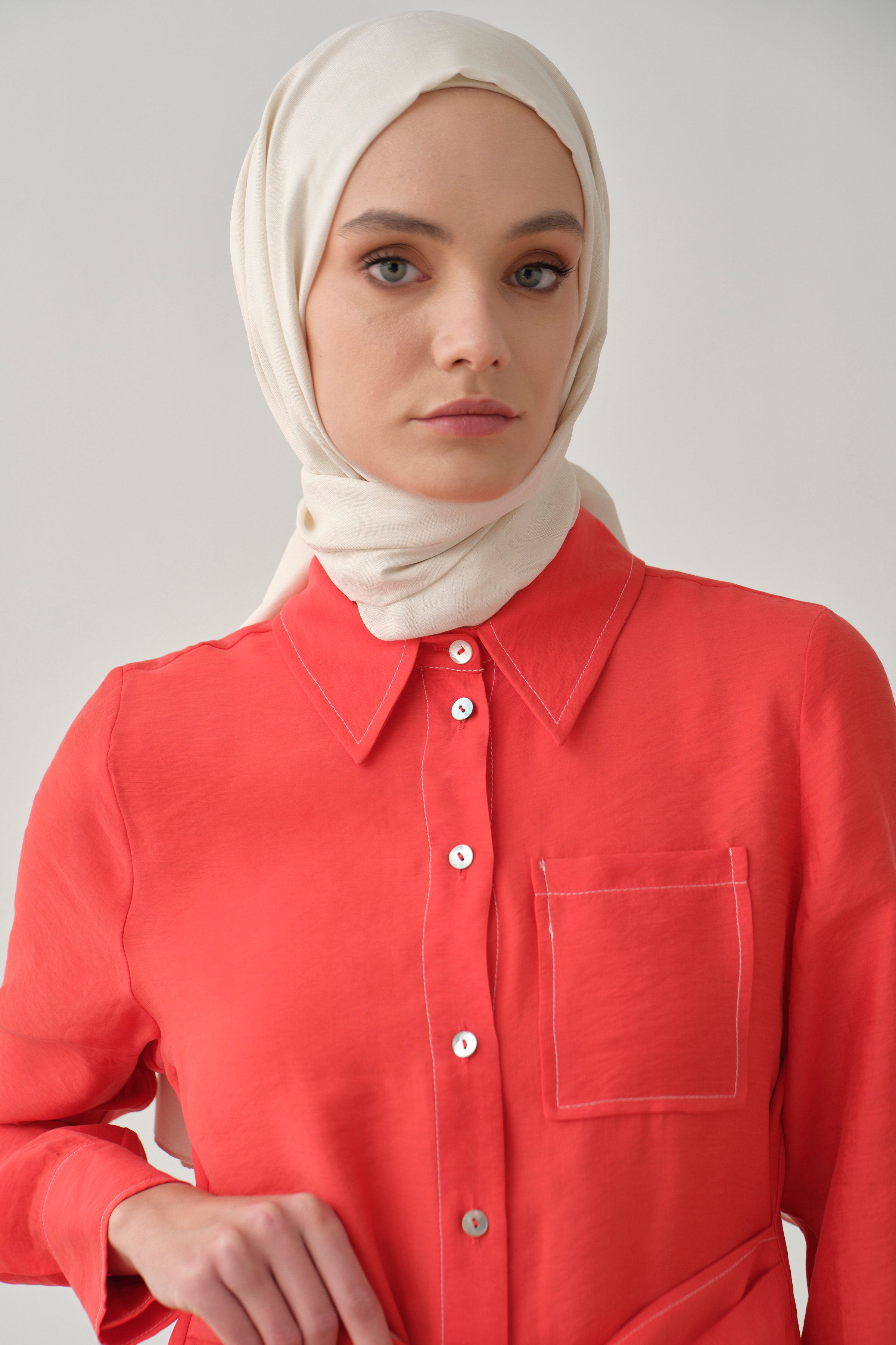 Kemerli Tunik Pantolon Takım - Mercan TUGBA