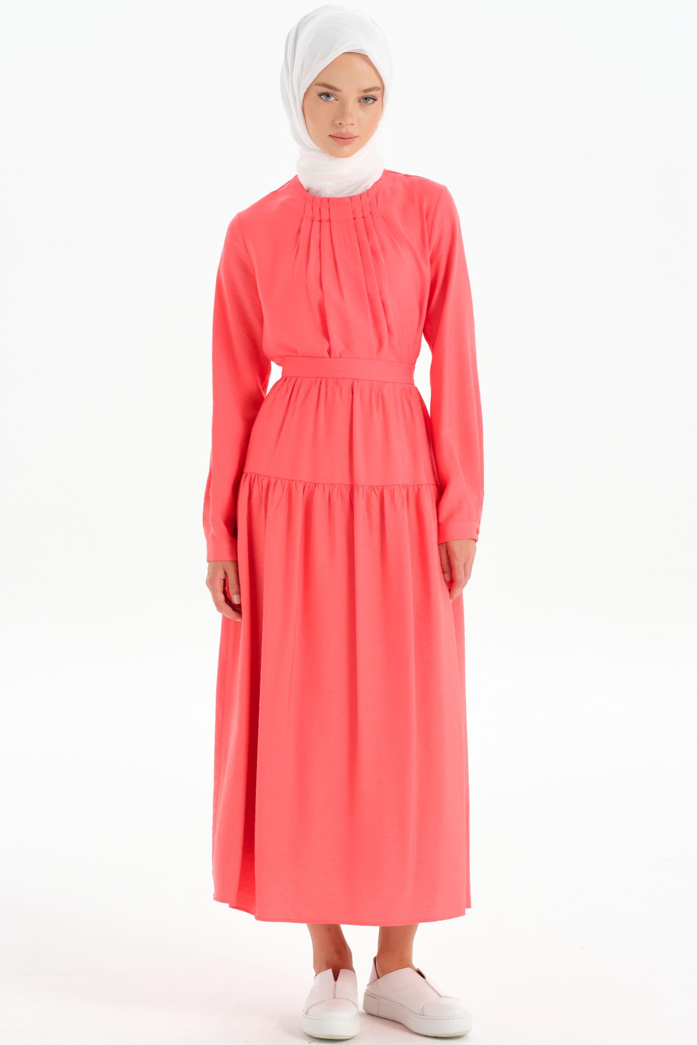 Kesik Detaylı Büzgülü Etek - Mercan TUGBA