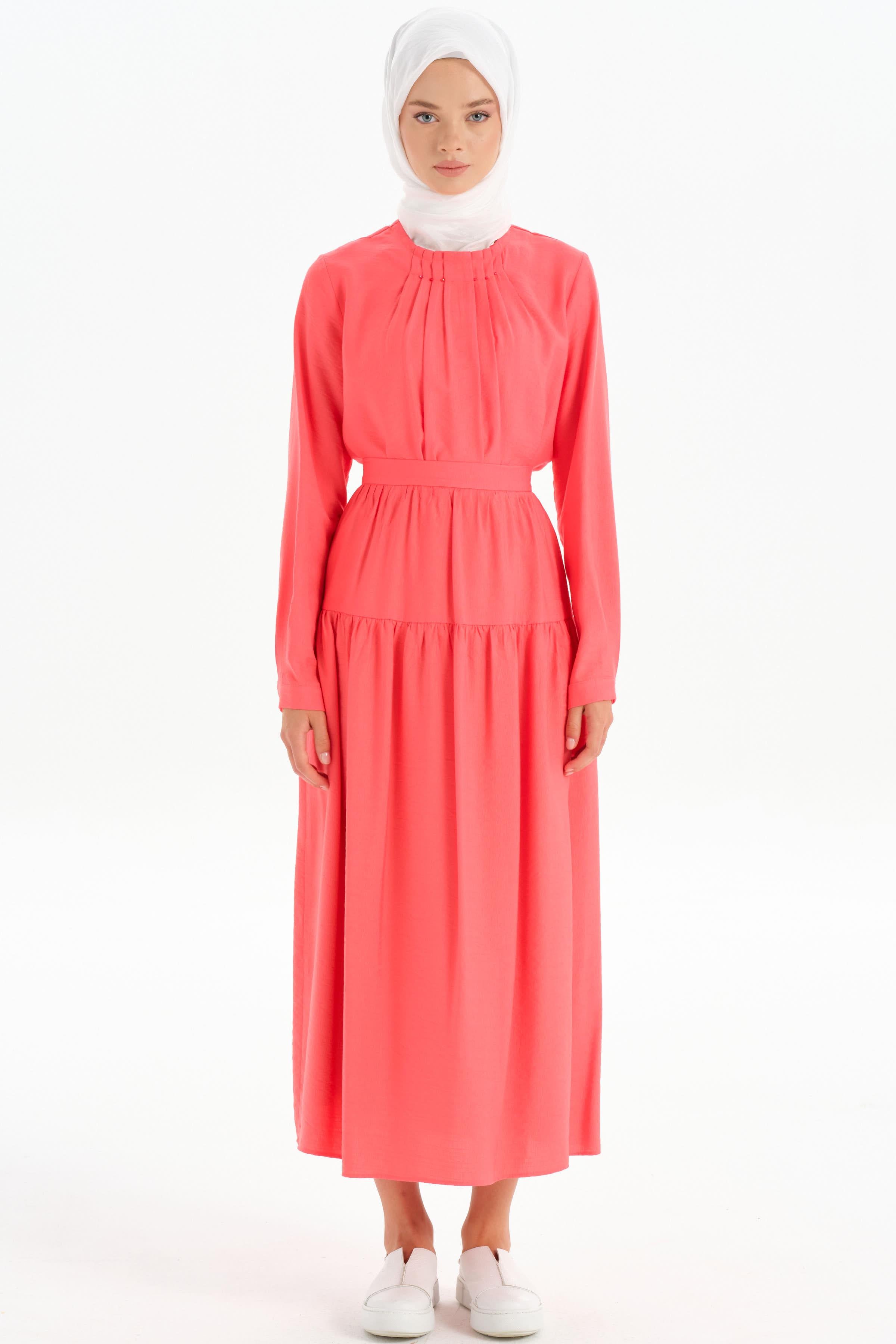 Kesik Detaylı Büzgülü Etek - Mercan TUGBA