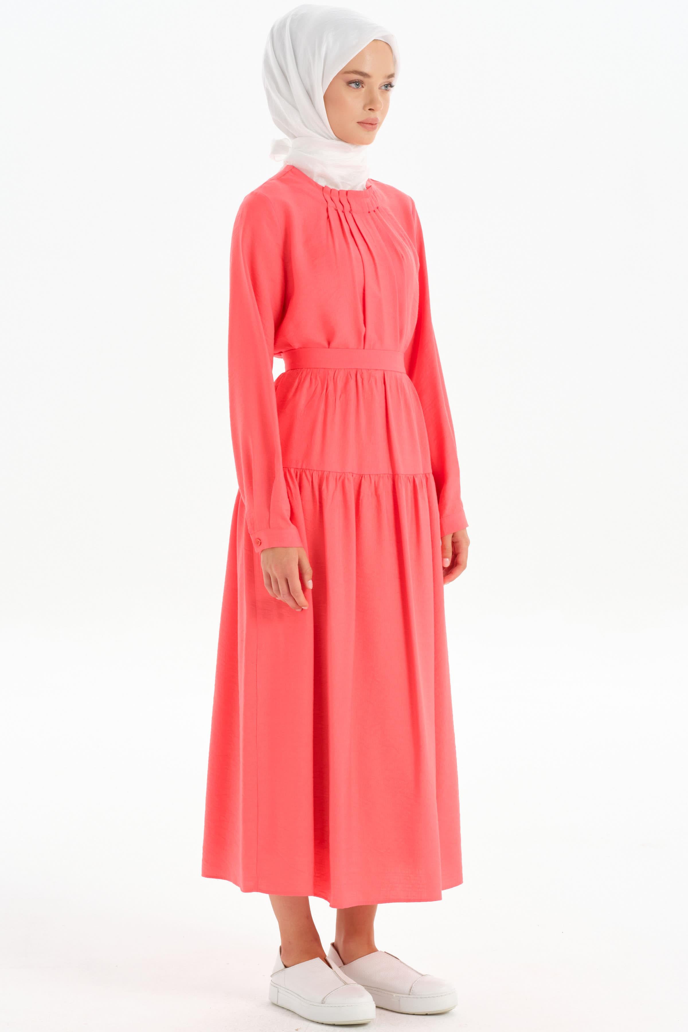 Kesik Detaylı Büzgülü Etek - Mercan TUGBA