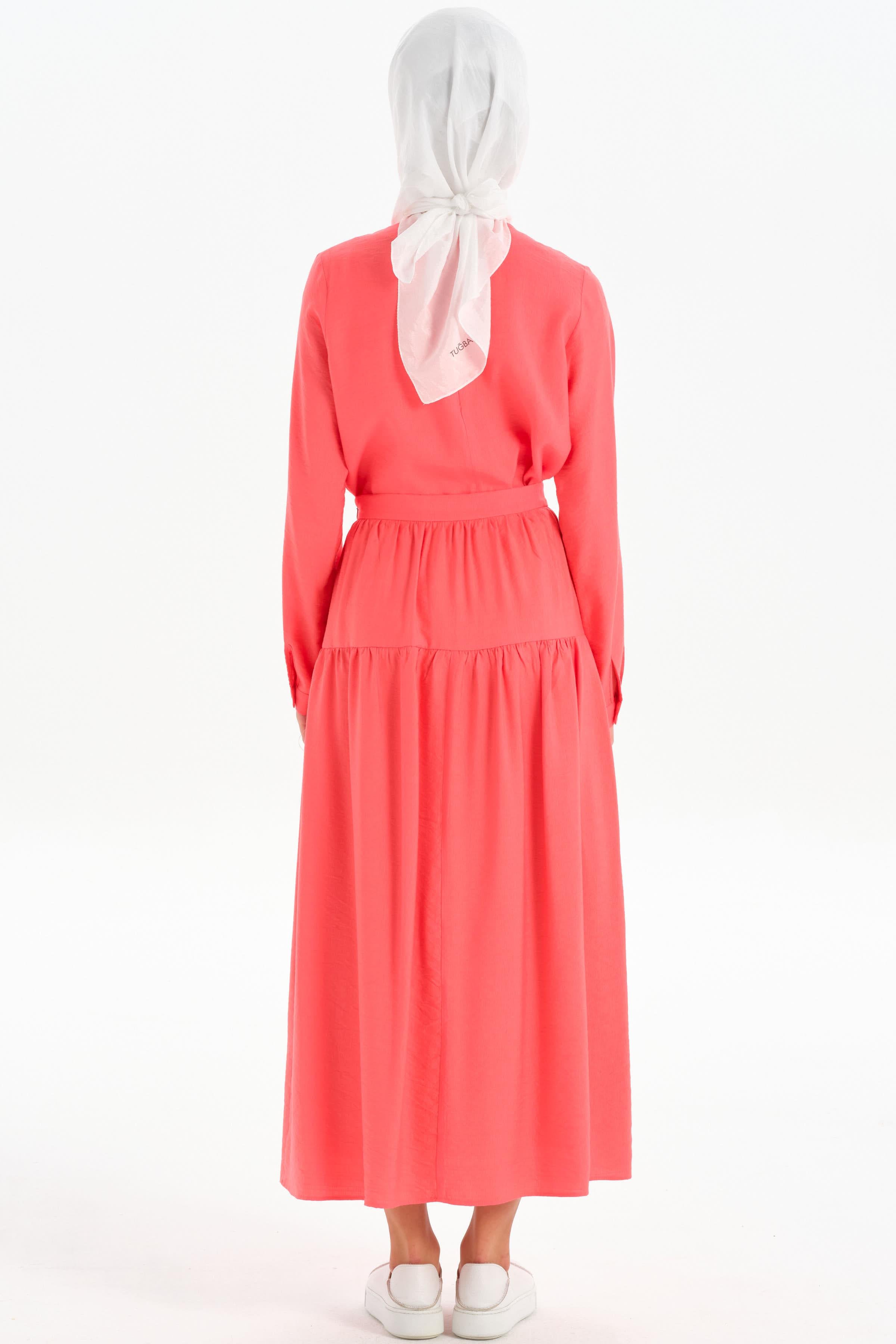 Kesik Detaylı Büzgülü Etek - Mercan TUGBA