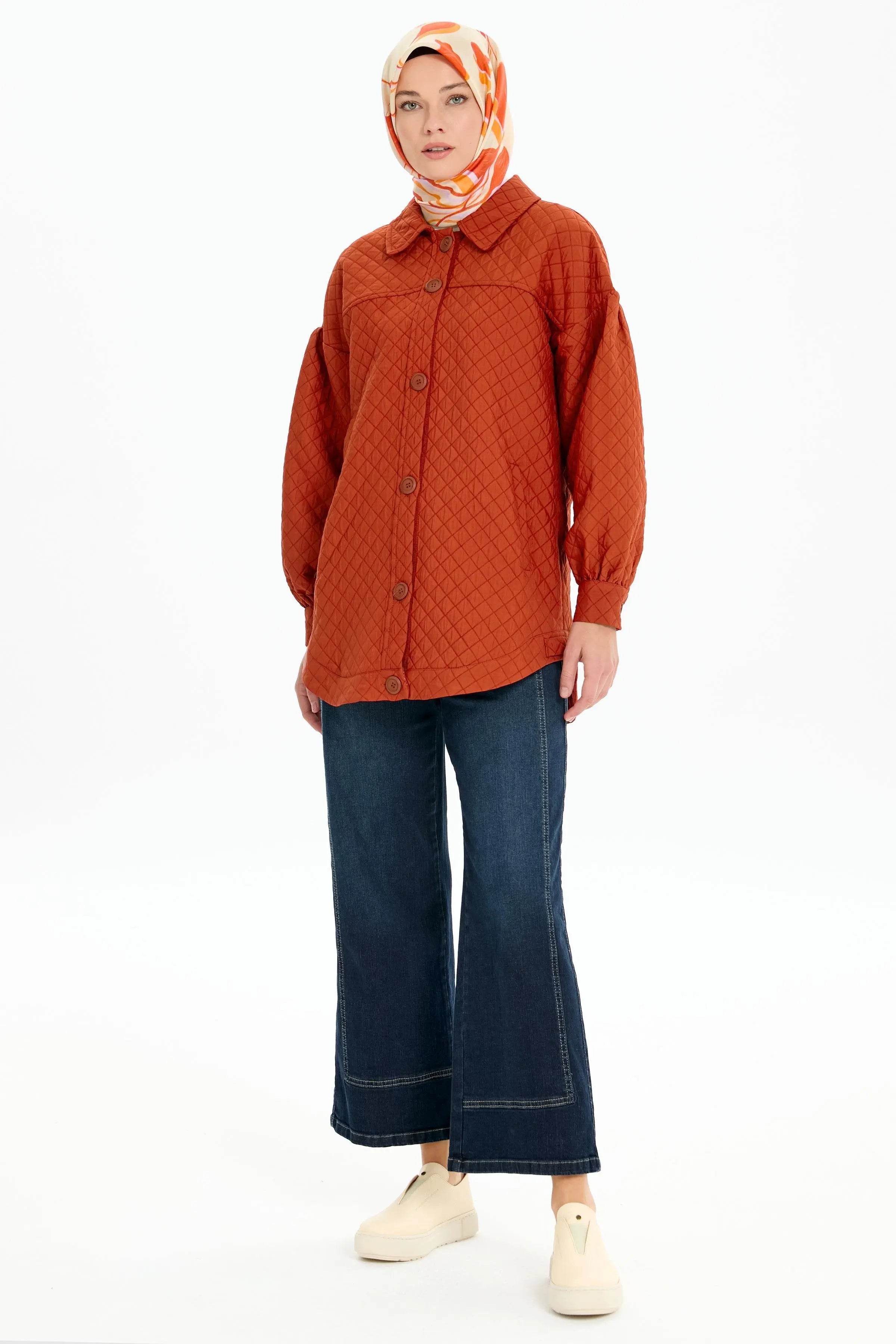 Kesik Detaylı Denim Pantolon - Lacivert TUGBA