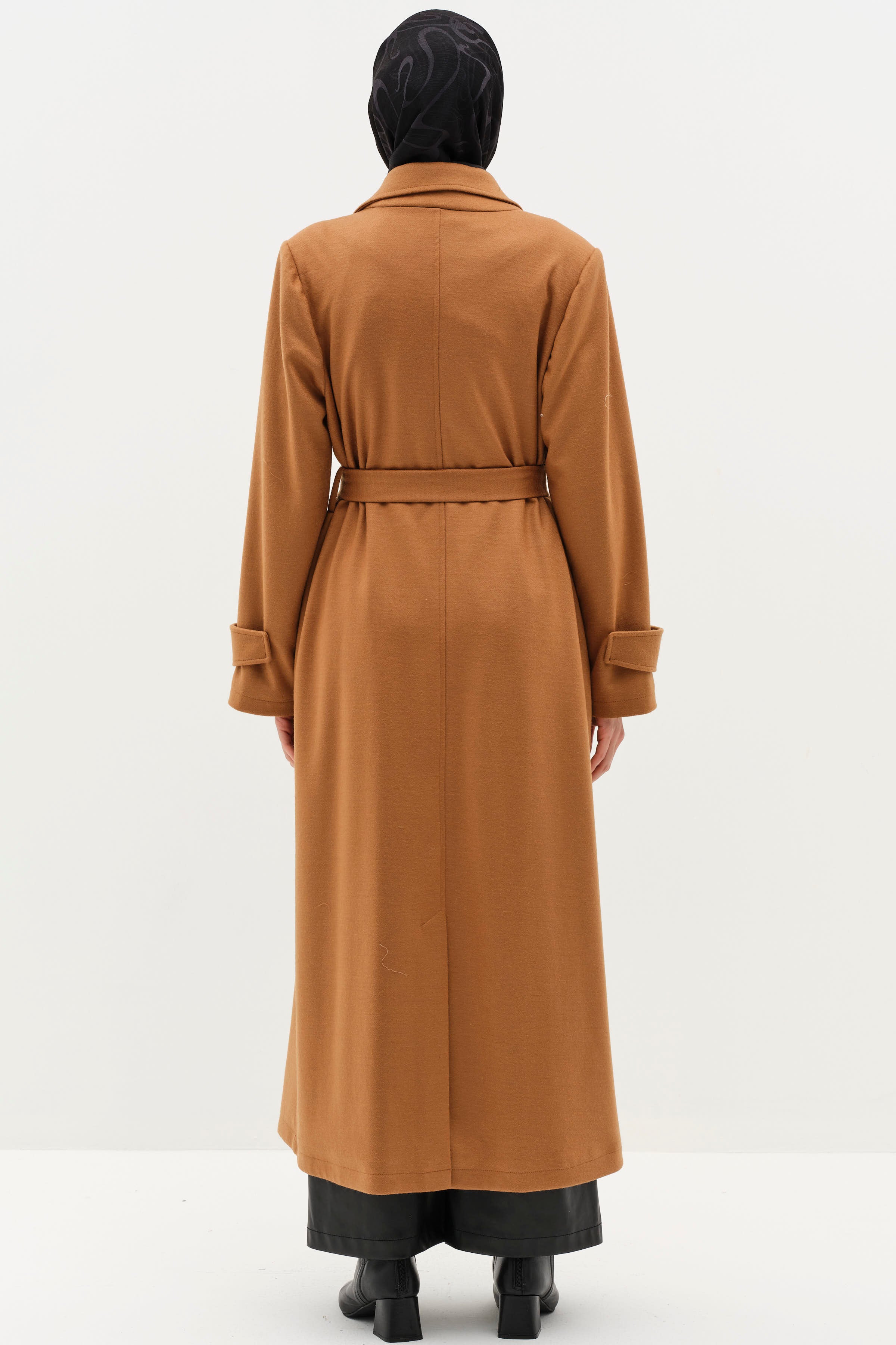 Kol Bant Detaylı Keçe Kaban - Camel TUĞBA