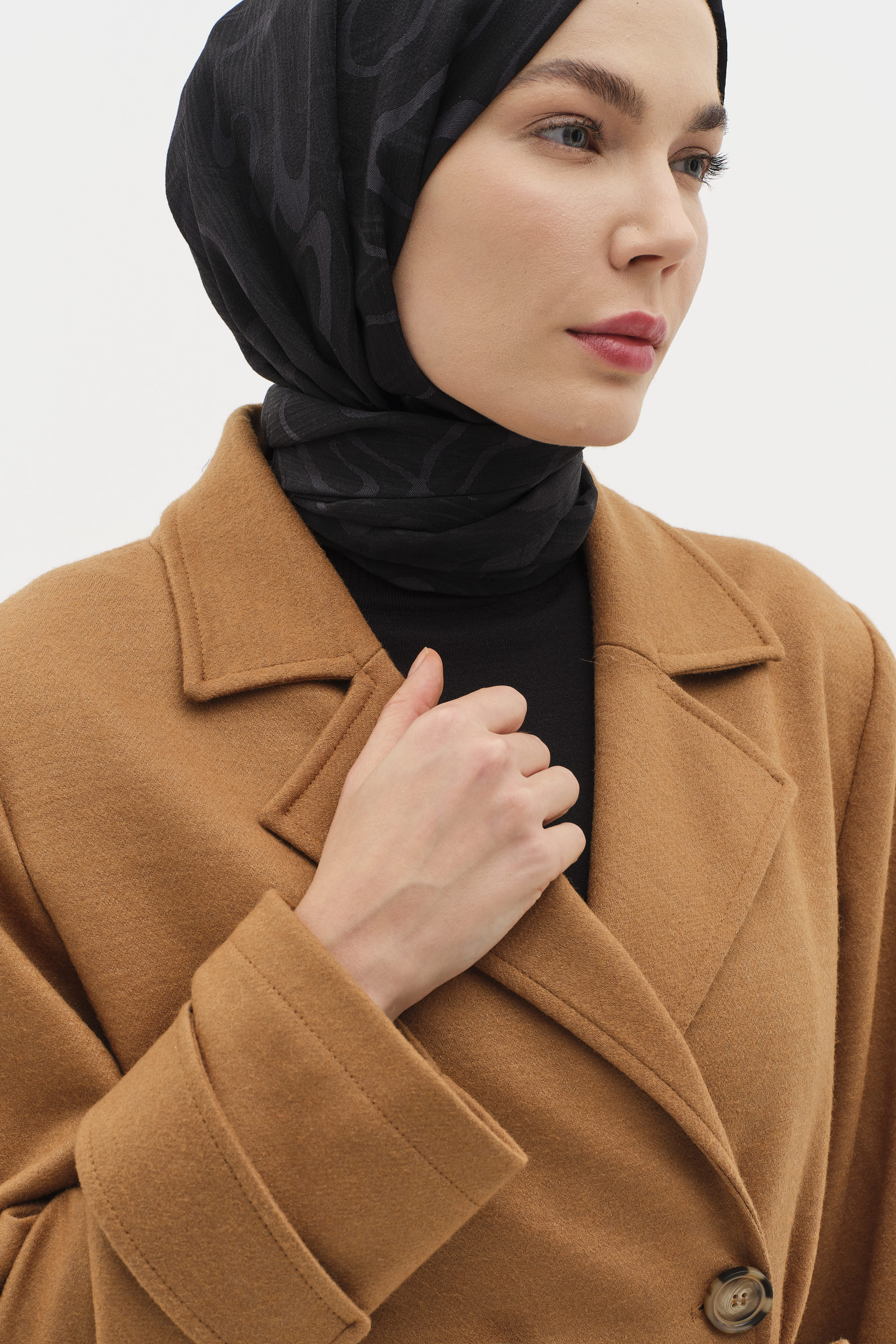 Kol Bant Detaylı Keçe Kaban - Camel TUĞBA