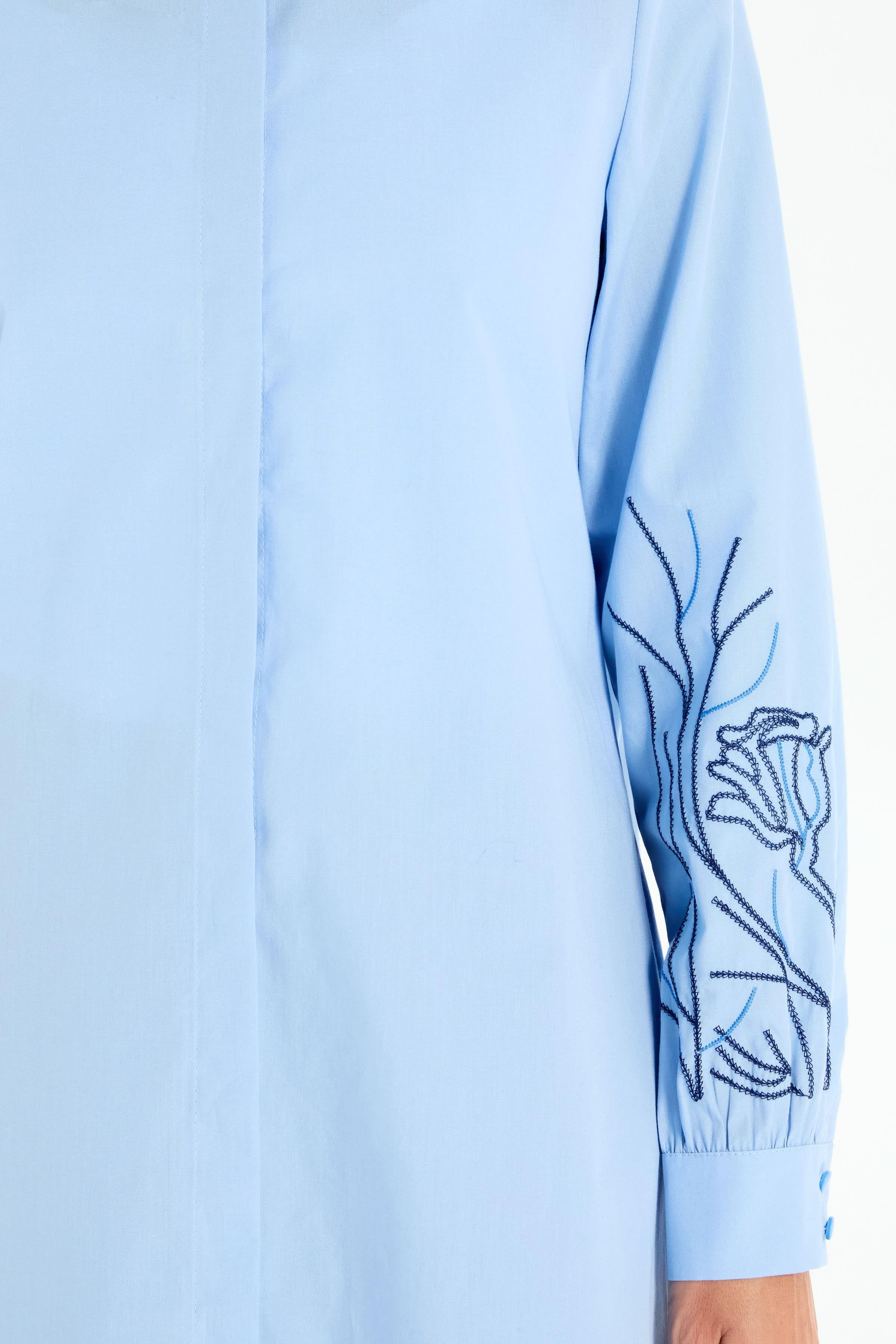 Kollar Nakışlı Tunik - Açık Mavi TUGBA