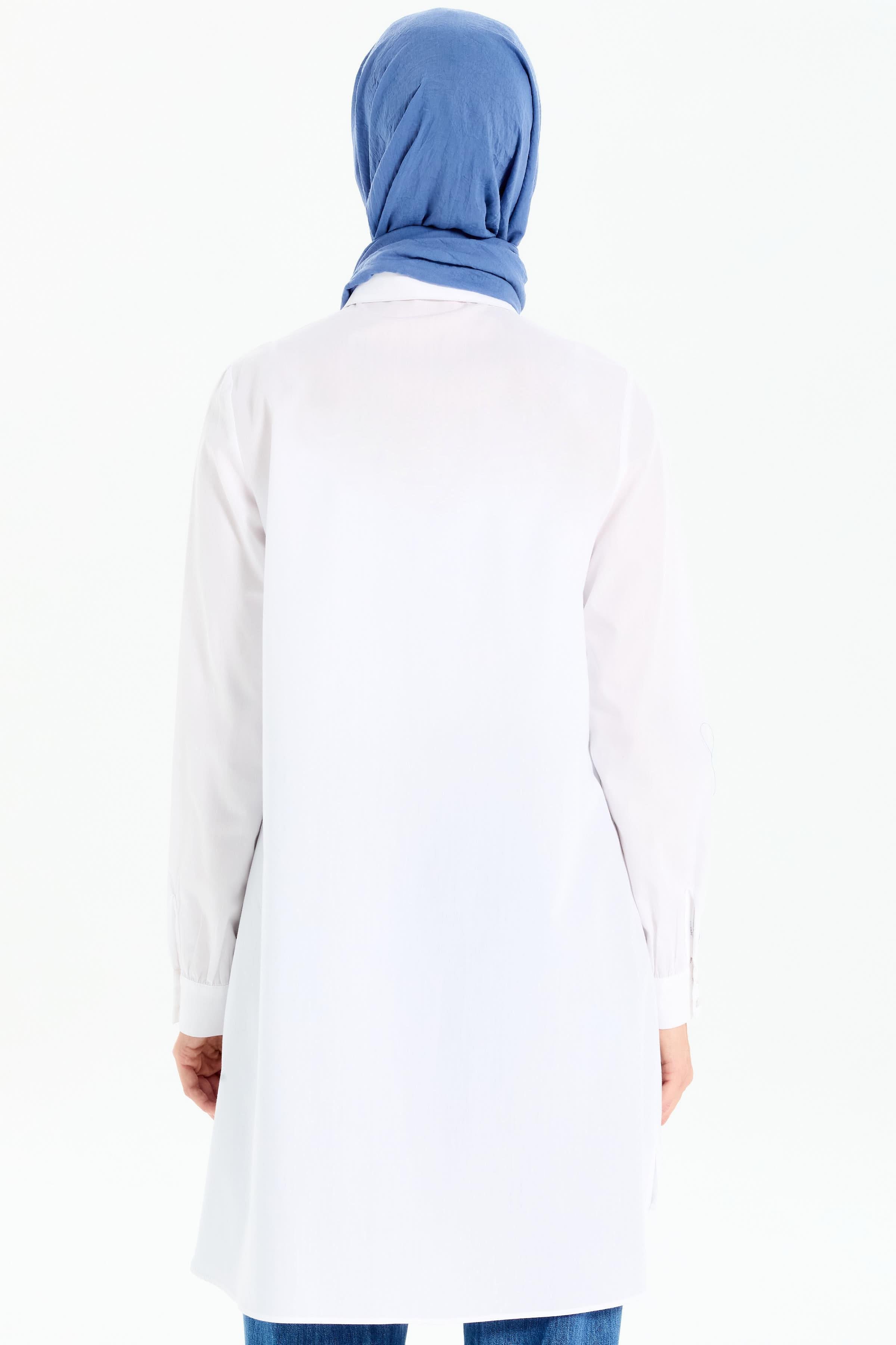 Kollar Nakışlı Tunik - Beyaz TUGBA