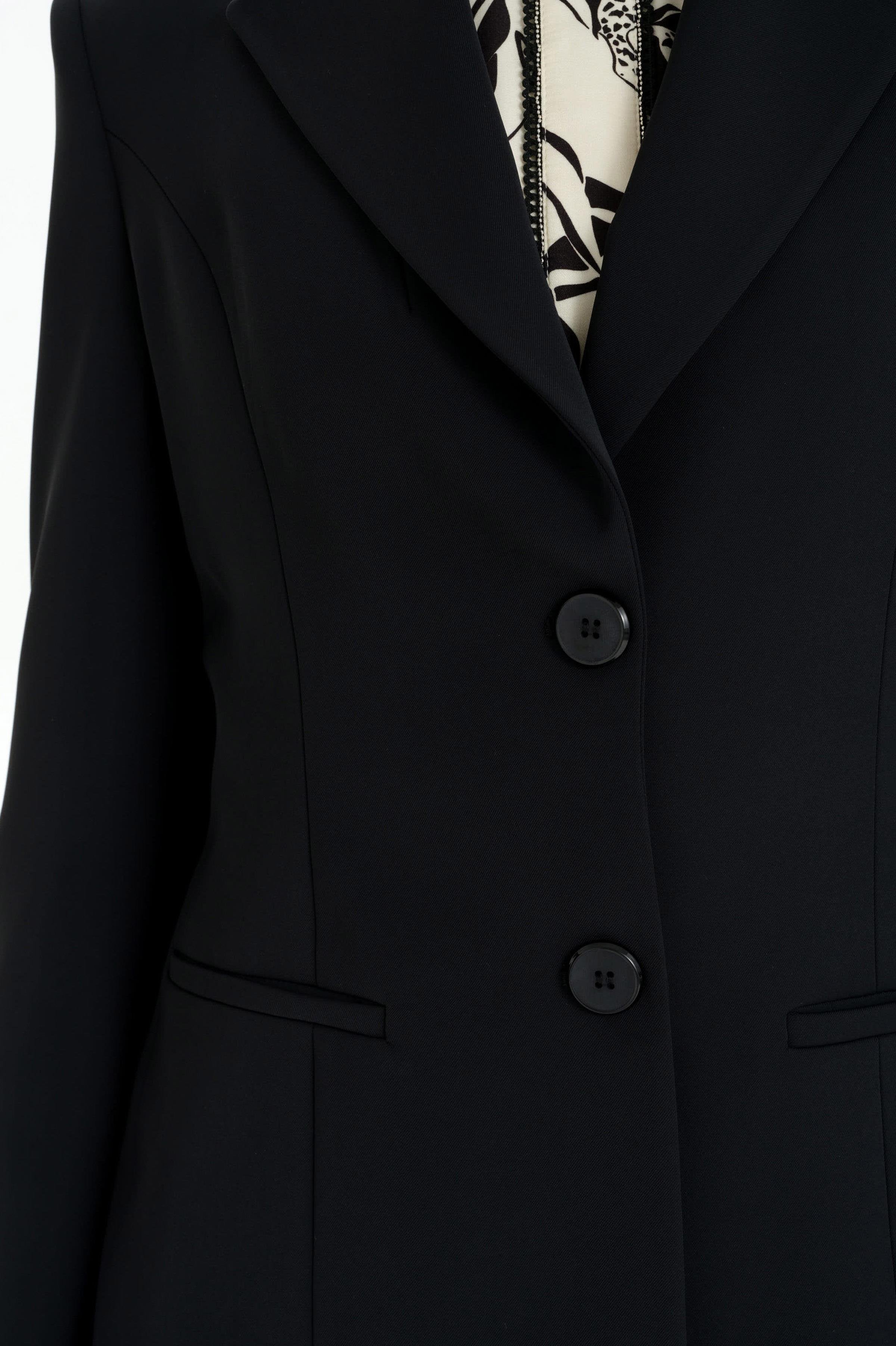 Kolları Düğmeli Blazer Ceket - Siyah TUGBA