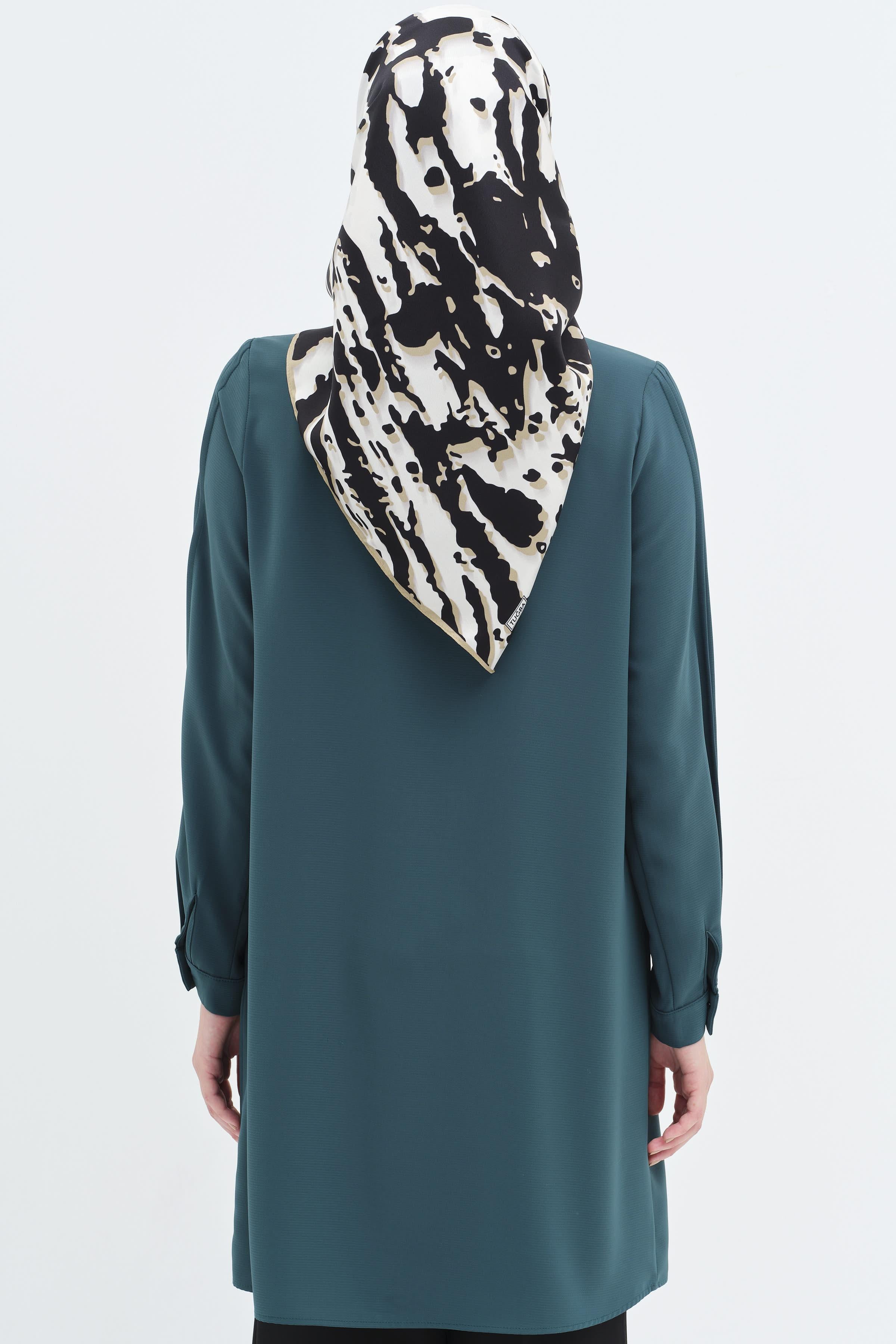 Kolları Nervür Detaylı Tunik - Benetton Yeşili TUGBA