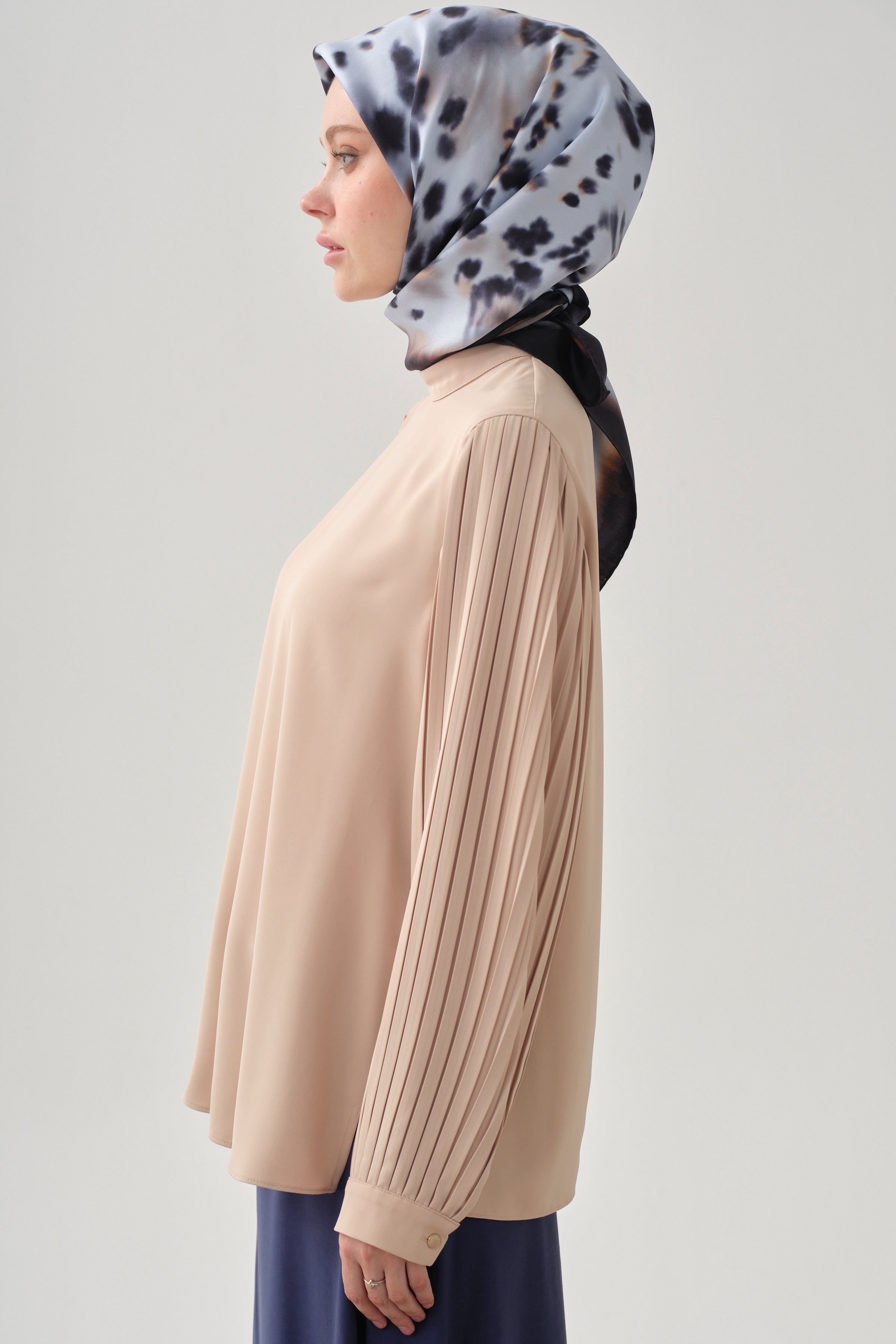 Kolları Pliseli Bluz - Ten TUGBA